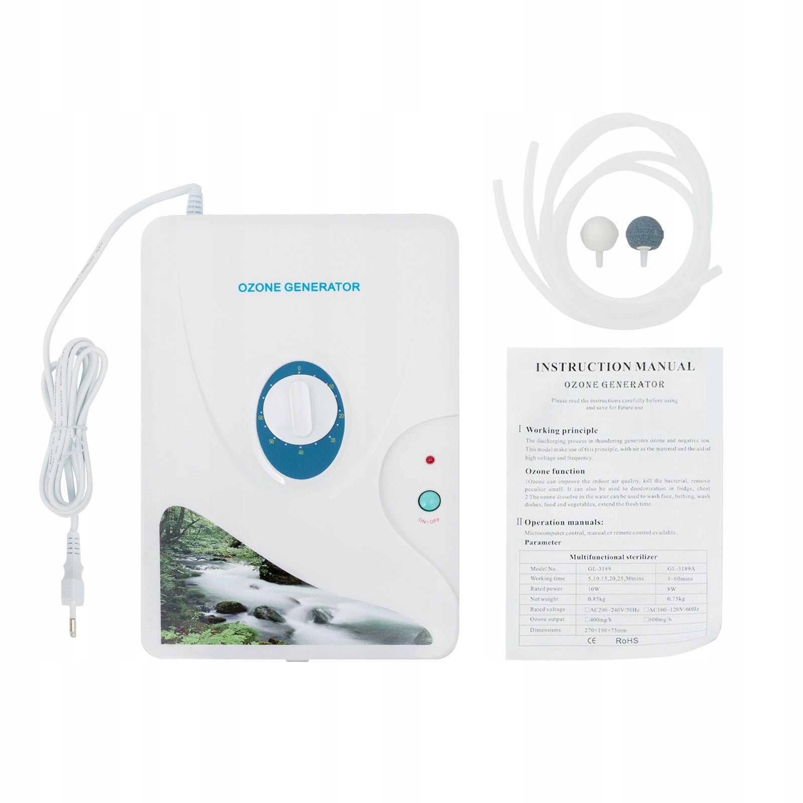 Ozone Cleaner, Air Purifier, 600mg/h Household Ozone Generator, 220V Medical device no