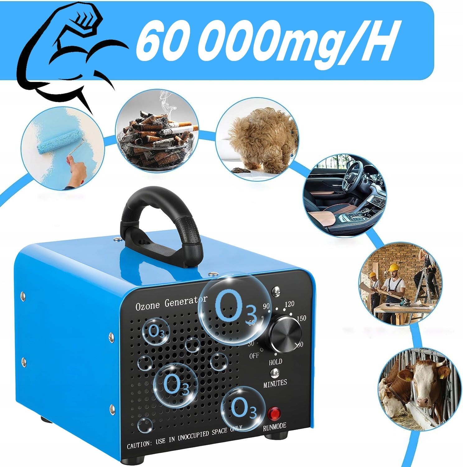 Ozone generator 60 000 mg/h industrial/home air purifier Manufacturer code ozonator kwarcowy