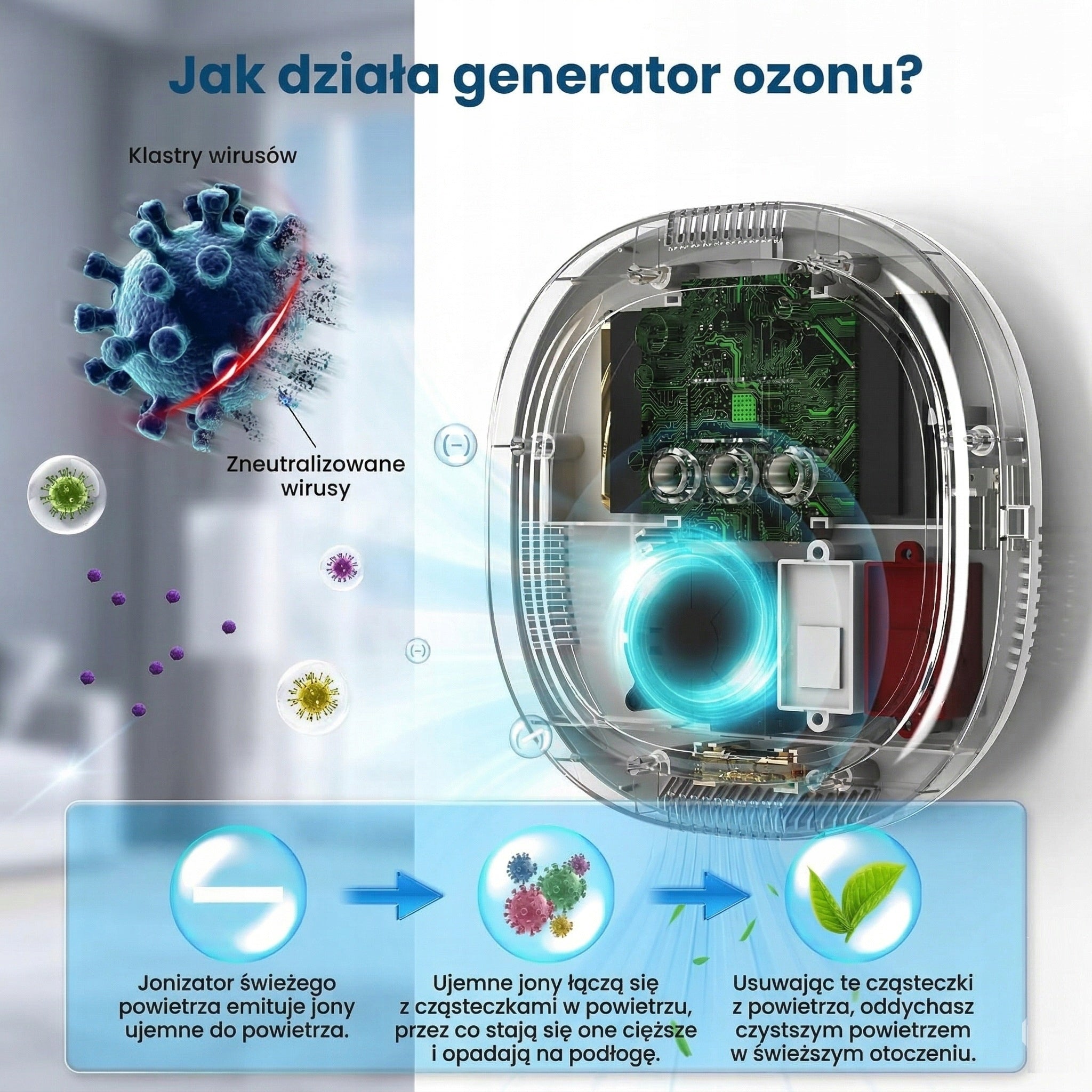 Ozongenerator, Portable Air Purifier 10000mAh, Wireless Brand no brand