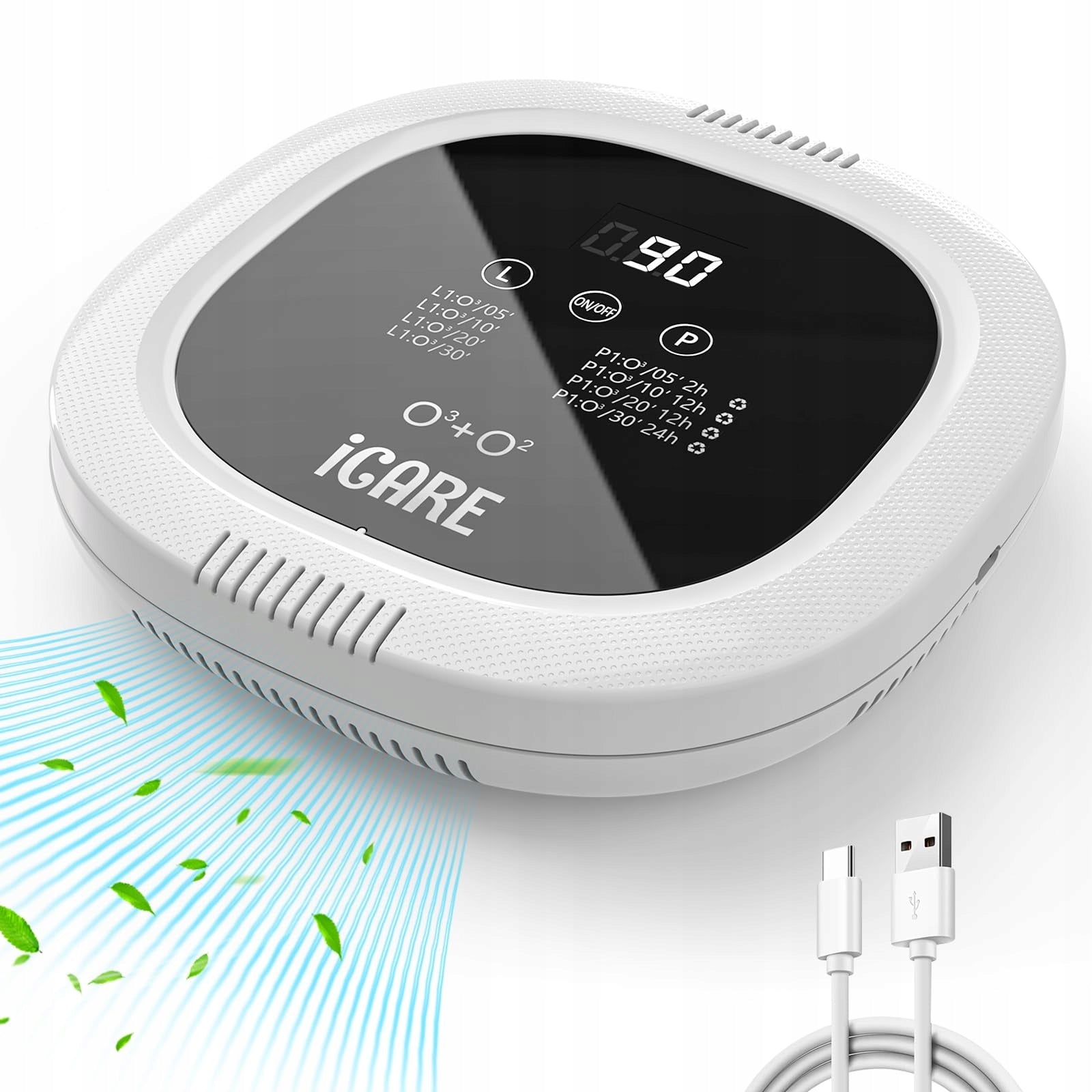Ozongenerator, Portable Air Purifier 10000mAh, Wireless