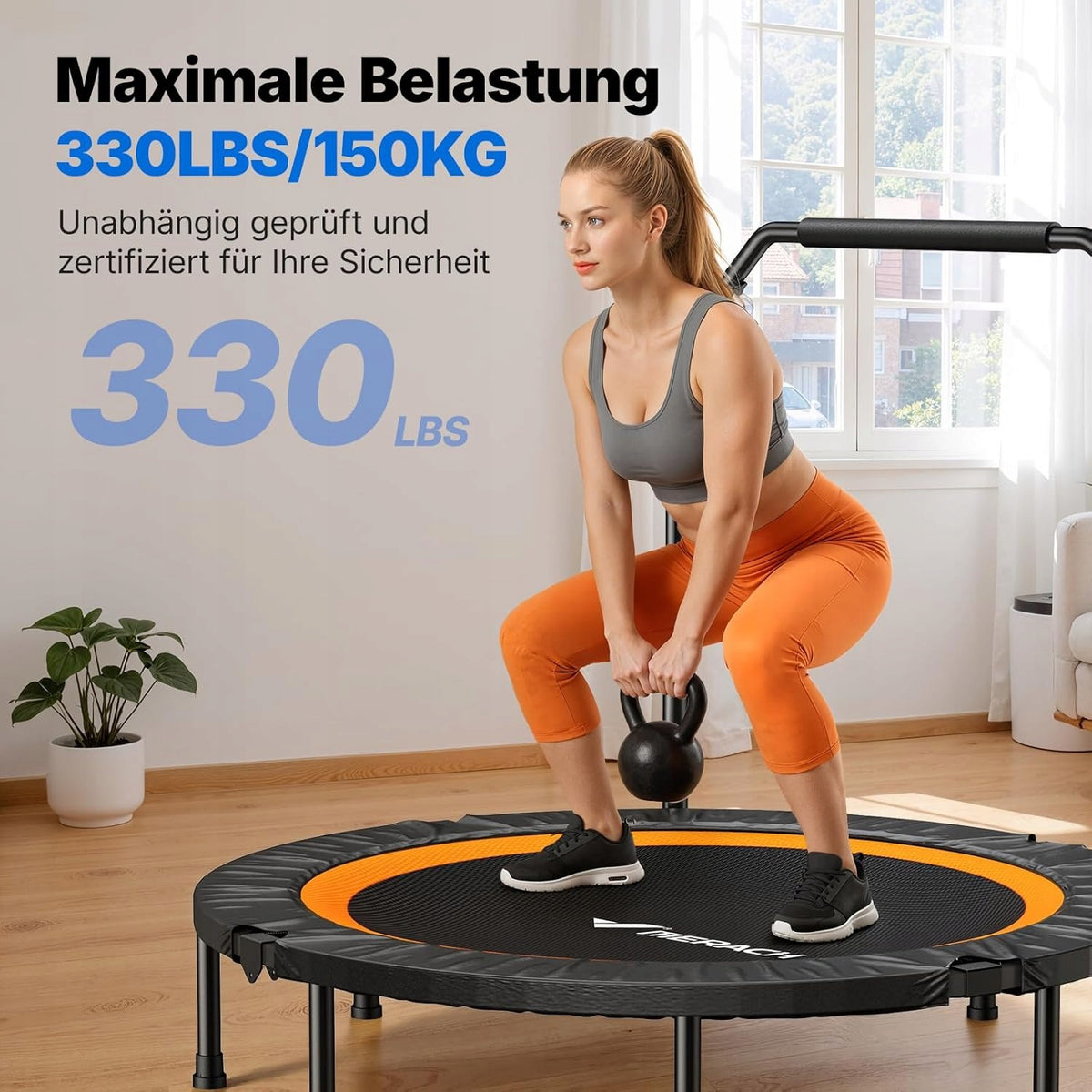 P218 MERACH Trampoline Ø122 cm with adjustable handle, for home and garden Brand Merach