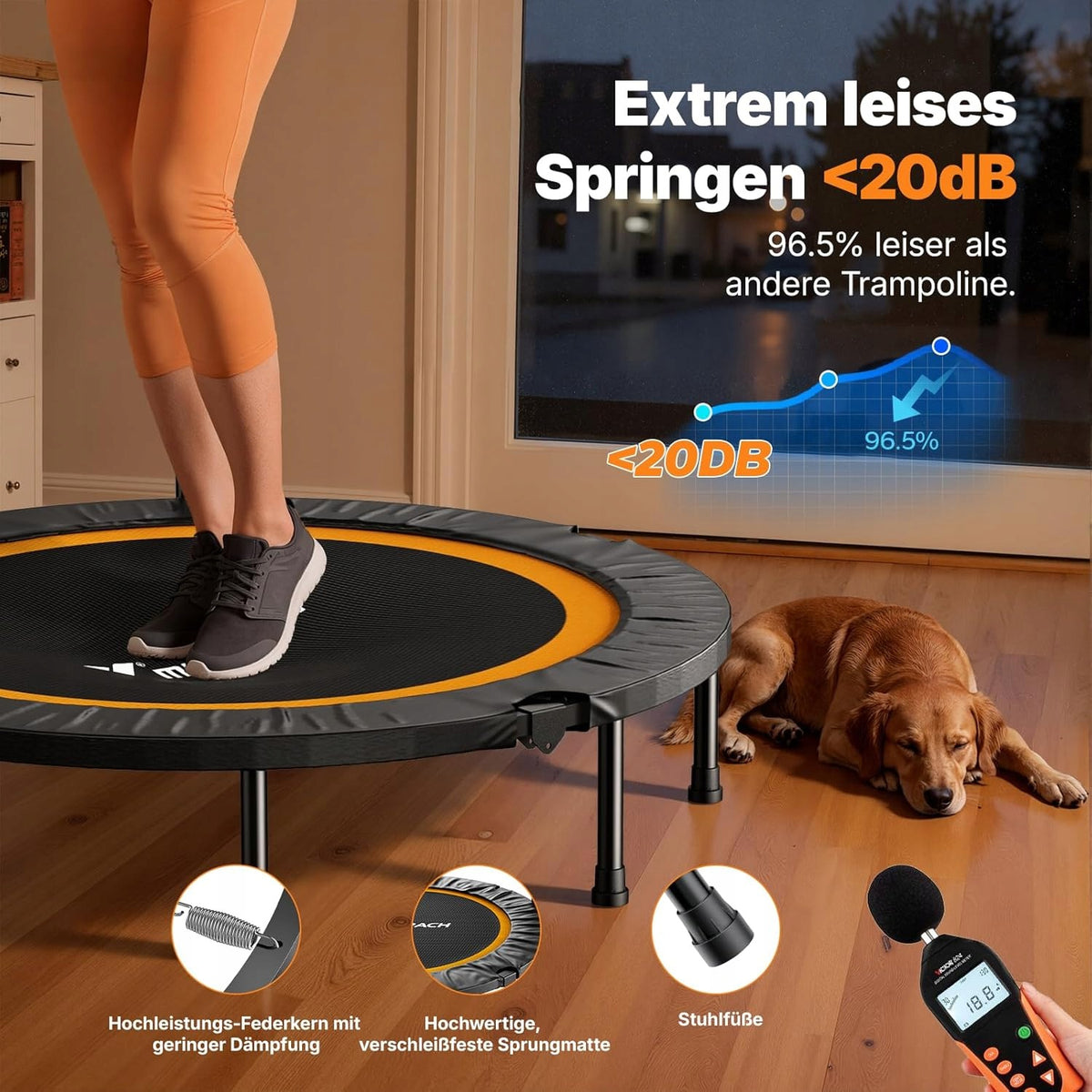 P218 MERACH Trampoline Ø122 cm with adjustable handle, for home and garden Manufacturer code MR-2421B2-EU