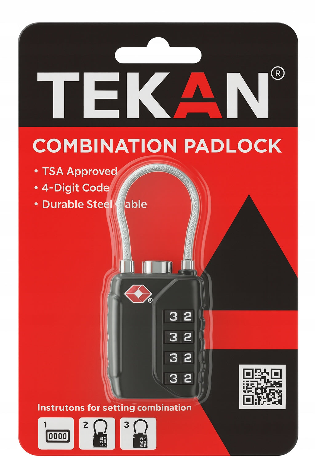 PADLOCK FOR LUGGAGE SUITCASE LOCK TSA 4 DIGITAL COMBINATION LOCK WITH CORD