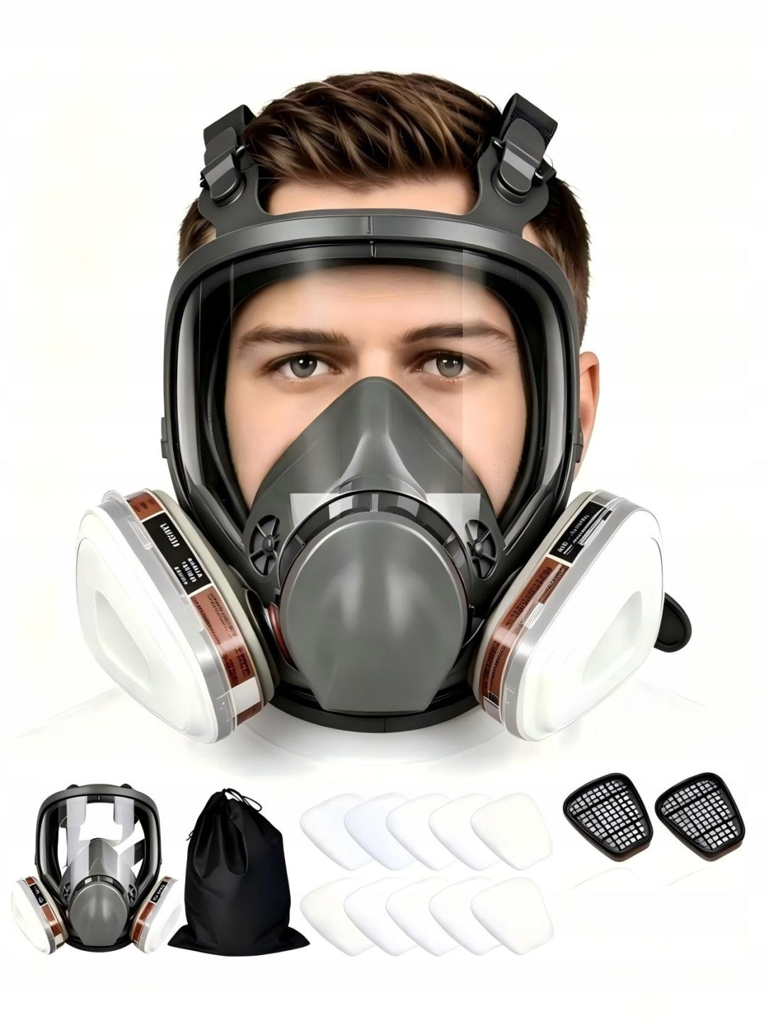 PAINT DUST MASK PROTECTIVE SET OF 2 FILTERS + CARBON CARTRIDGES Manufacturer code 750749988816