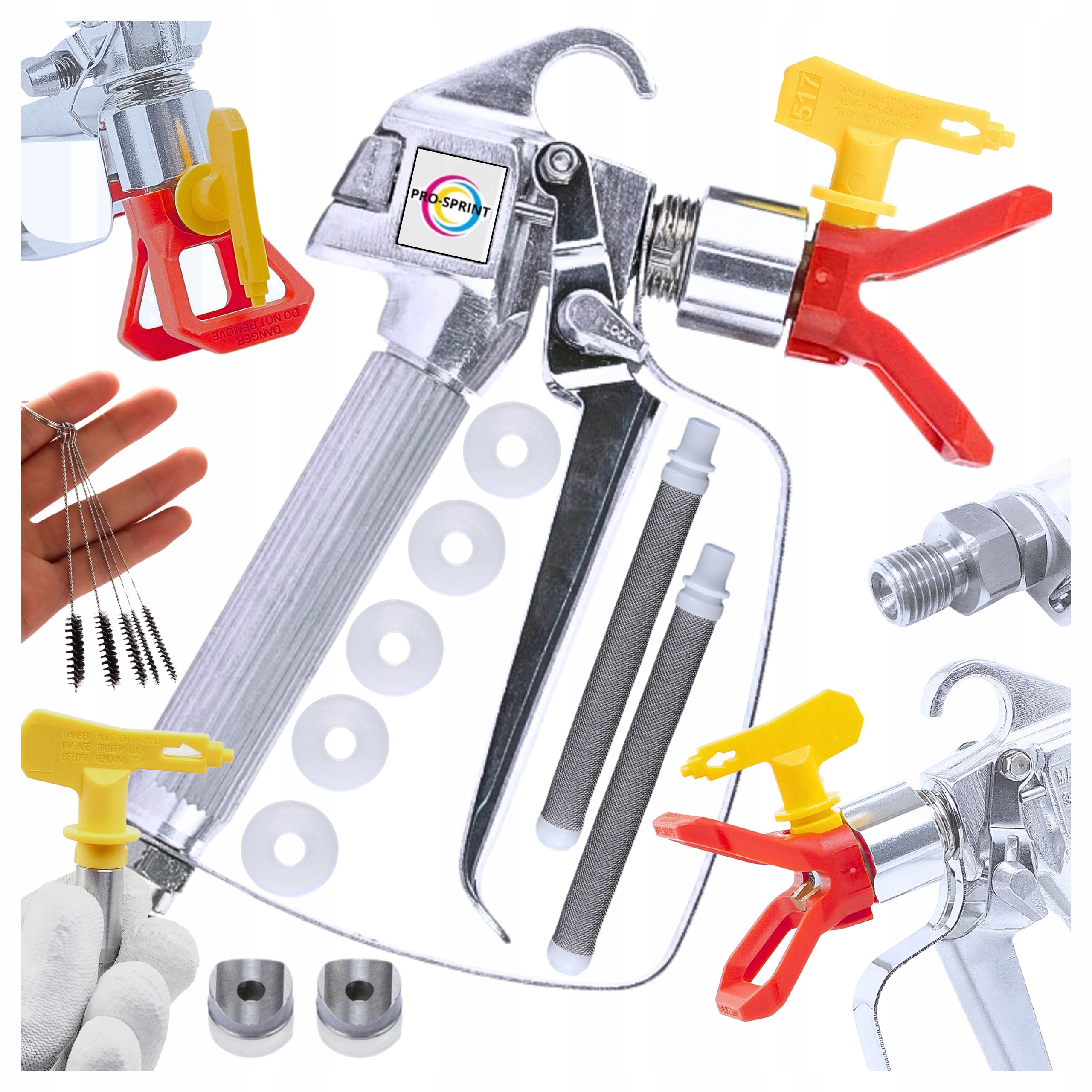 PAINT GUN + NOZZLE SET PRO 517 + FREEBIES RAC V GASKET FILTERS