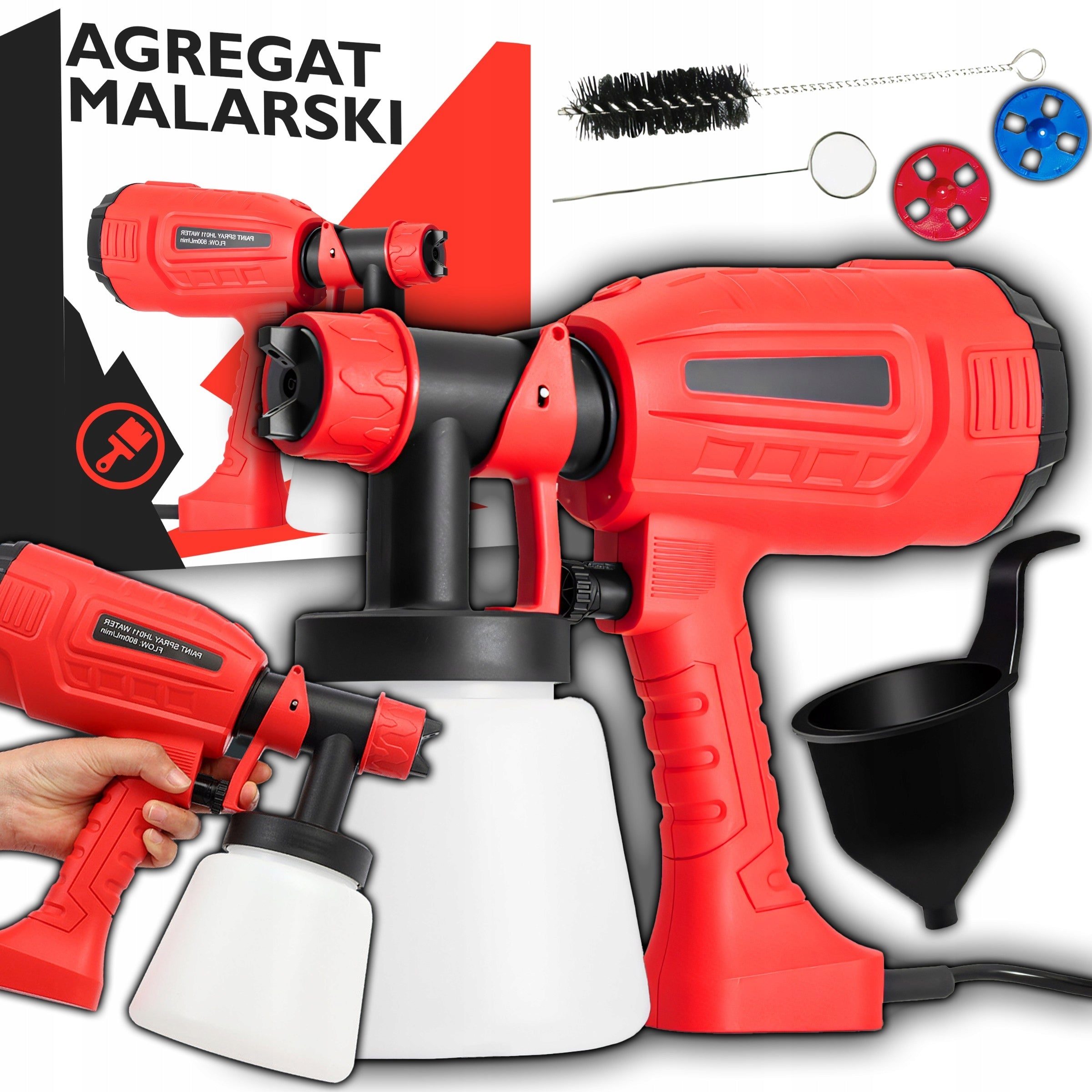 PAINT GUN SPRAY PAINT SPRAYER FOR PAINTING WALLS + NOZZLES