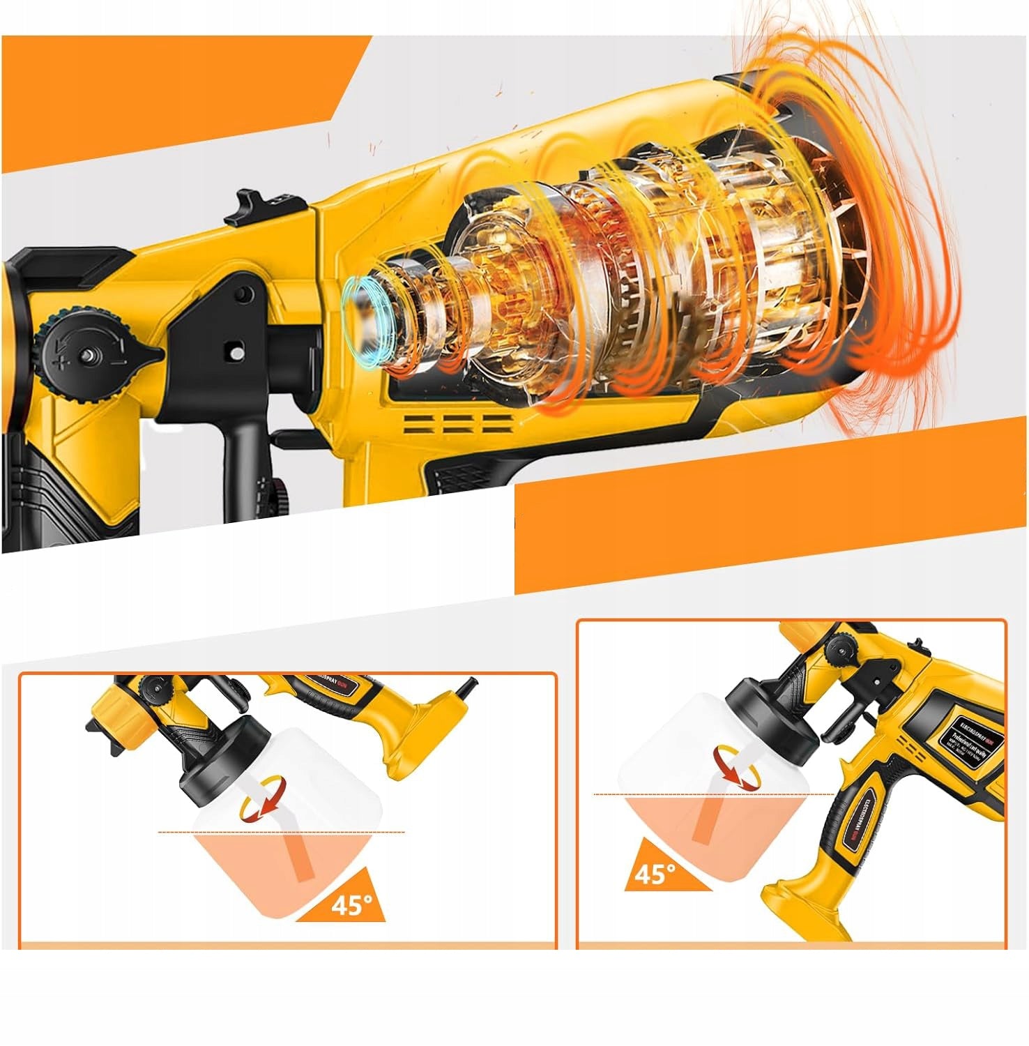 PAINT GUN WALL PAINTING UNIT 1400ML 5 NOZZLES + 3 SPRAY PATTERNS EAN (GTIN) 6978019570149