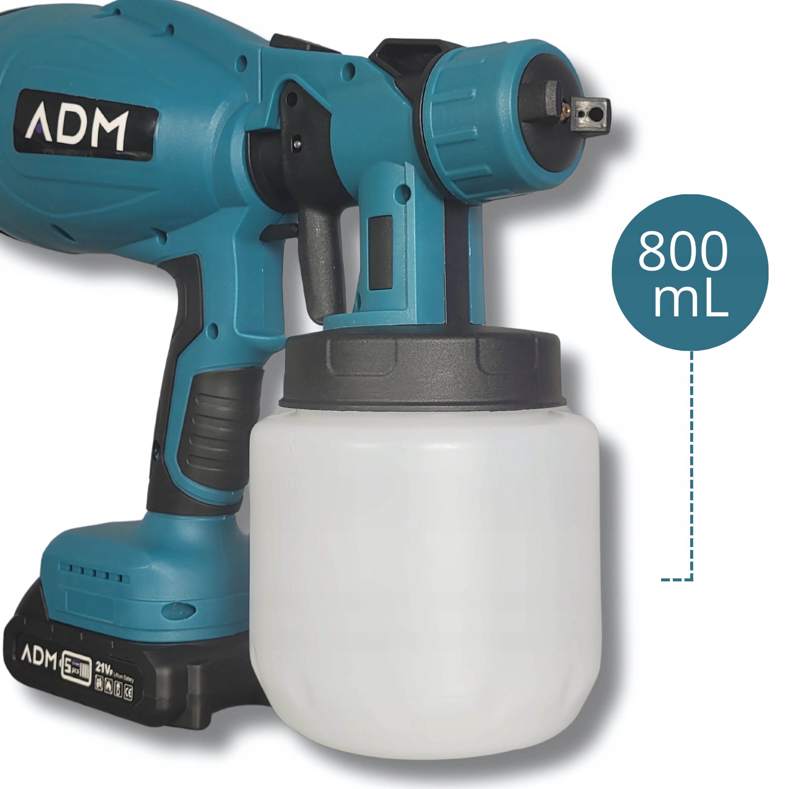 PAINT SPRAY GUN 21V CORDLESS + 2 X BATTERY Brand ADM
