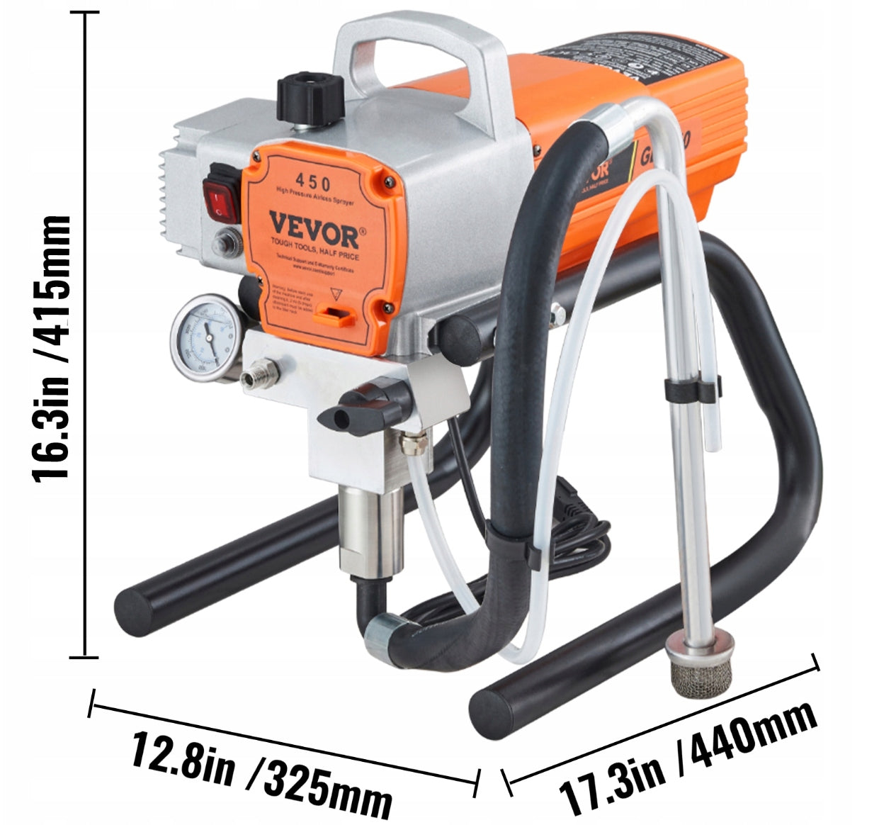 PAINT SPRAY GUN HIGH PRESSURE WITH HOSE 9M 3000PSI Manufacturer code PTJ1800WGYWQPTJ01