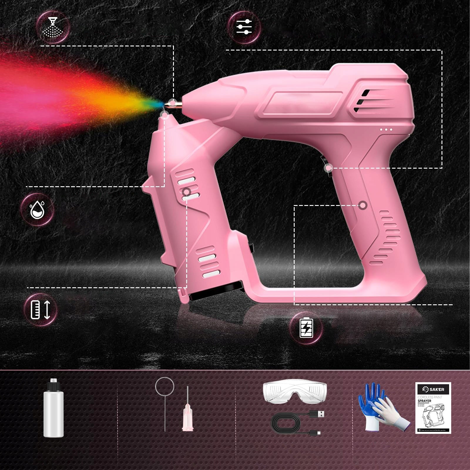 PAINT SPRAYER ELECTRIC PAINT GUN 750W 5 NOZZLES Packaging status original