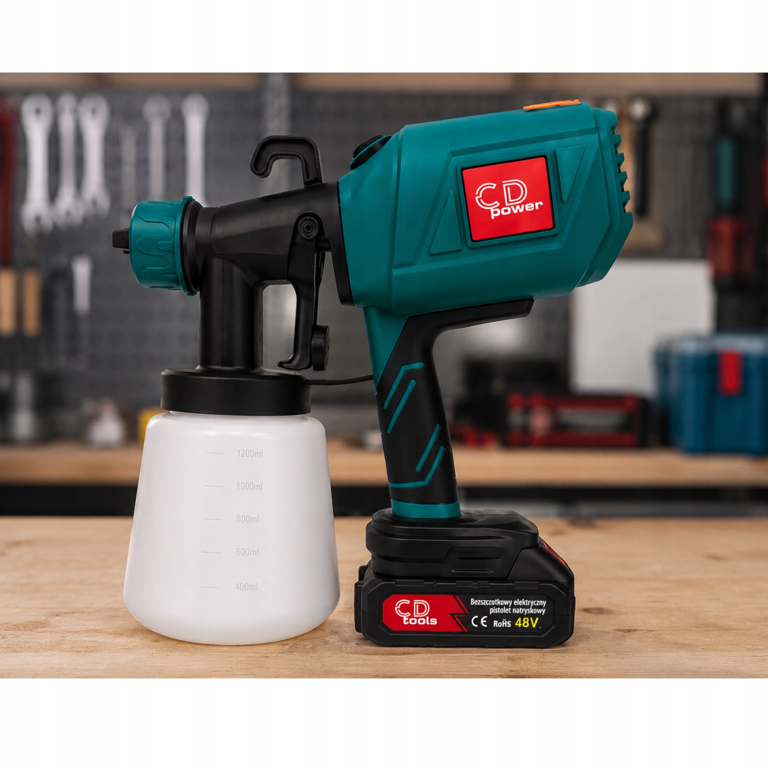 PAINT SPRAYER GUN FOR PAINTING WALLS BATTERY 800W 1200ML 3NOZZLES Manufacturer code pistolet natryskowy malarski