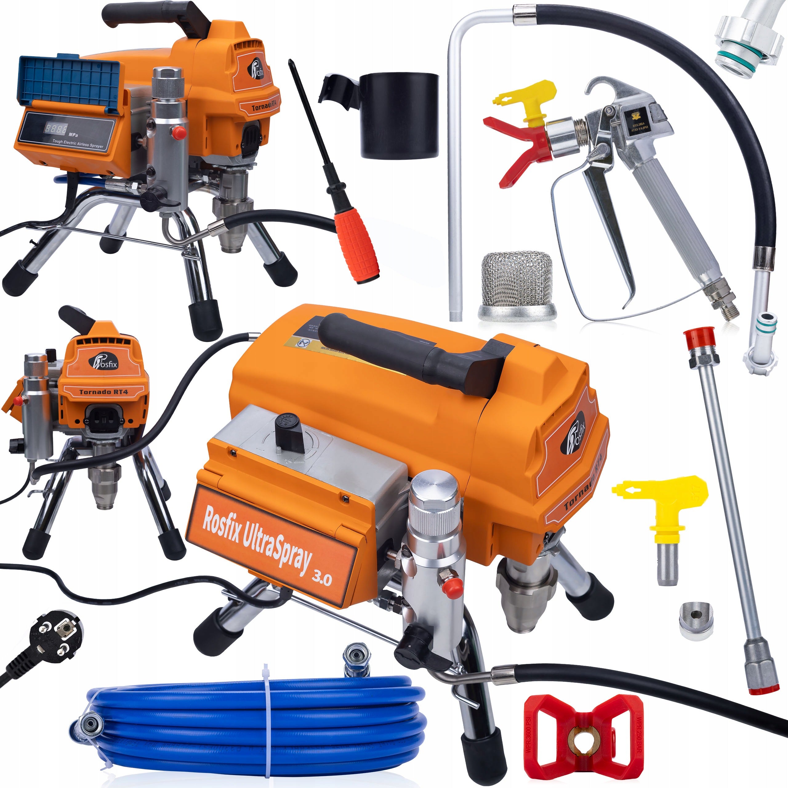 PAINT SPRAYER ROSFIX ULTRASPRAY GUN HOSE 10M RT4 3000W FOR INTERIOR