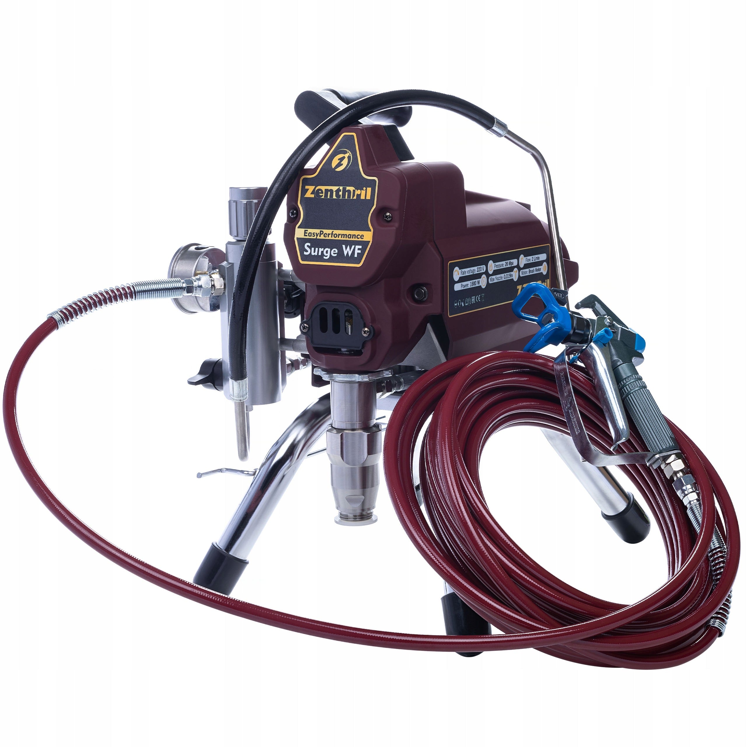 PAINT SPRAYER ZENTHRIL SURGE WF 1800W 20MPA GUN 517 HOSE 15M FOR PAINTS Packaging status original