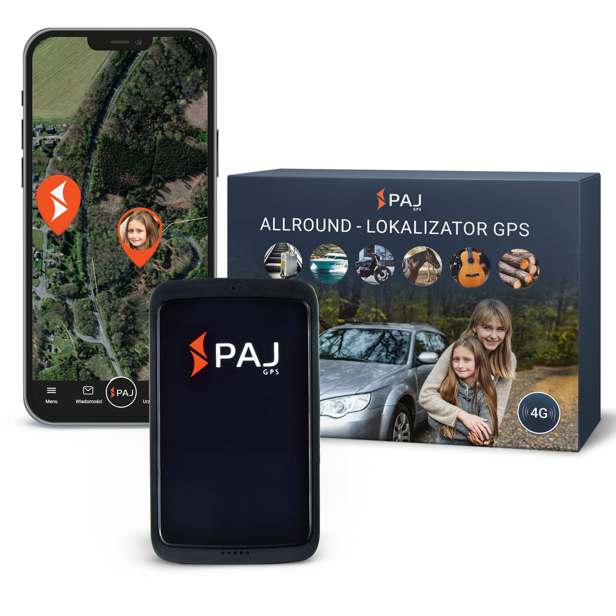 PAJ GPS Lokalizator 4G dla Dzieci Seniora Alarm SOS Do 60 Dni Baterii