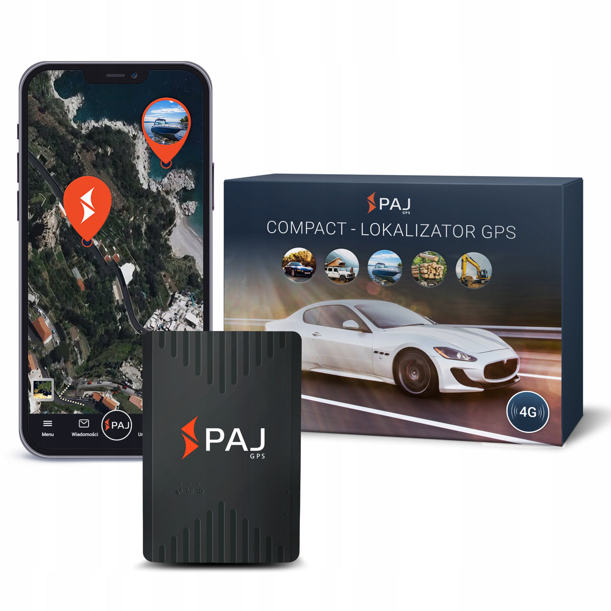 PAJ GPS Lokalizator 4G do Auta Magnes Alarm Antykradzieżowy 40 Dni Baterii