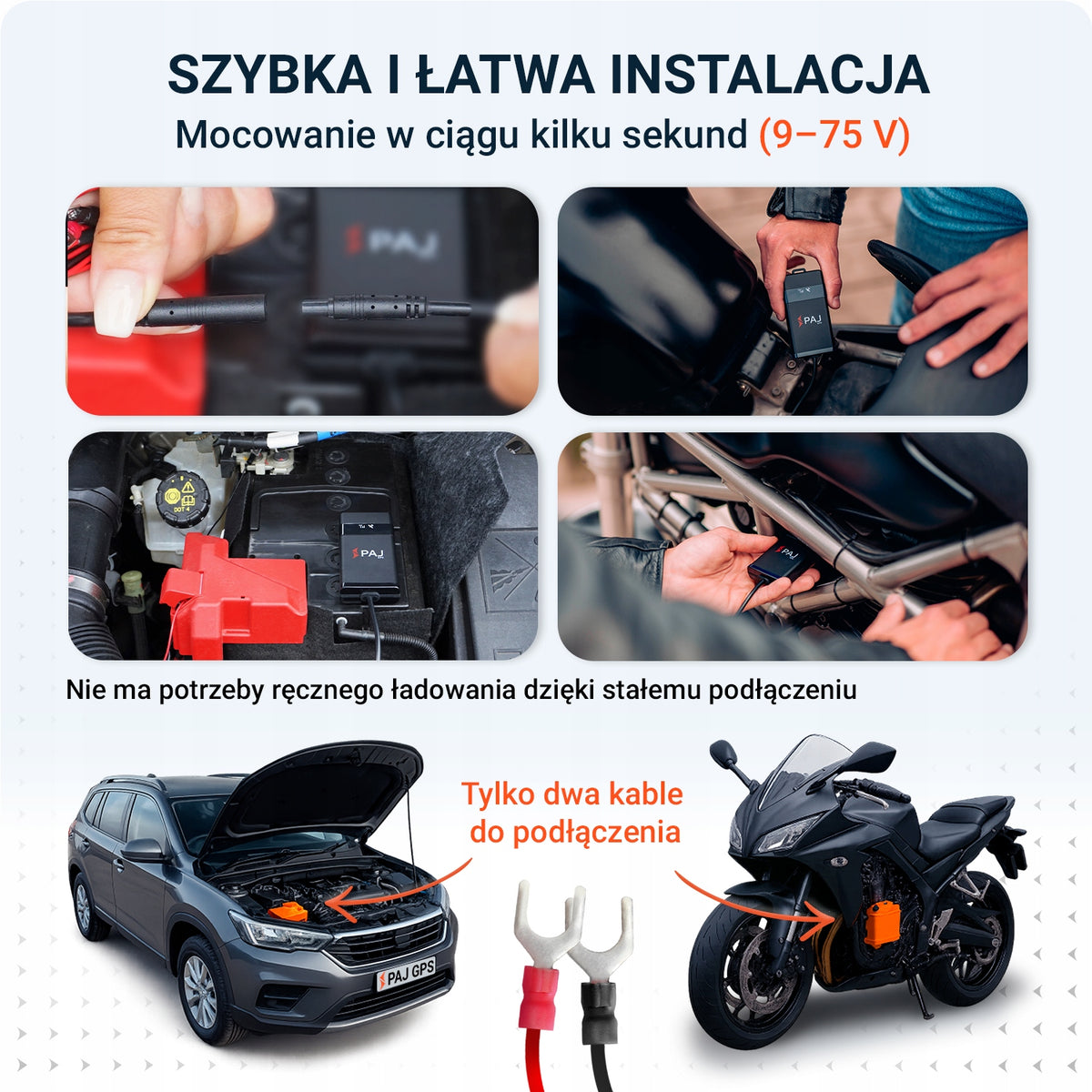 PAJ Lokalizator GPS 4G do Auta Motocykl 12V Alarm Antykradzieżowy Tracker Brand PAJ GPS