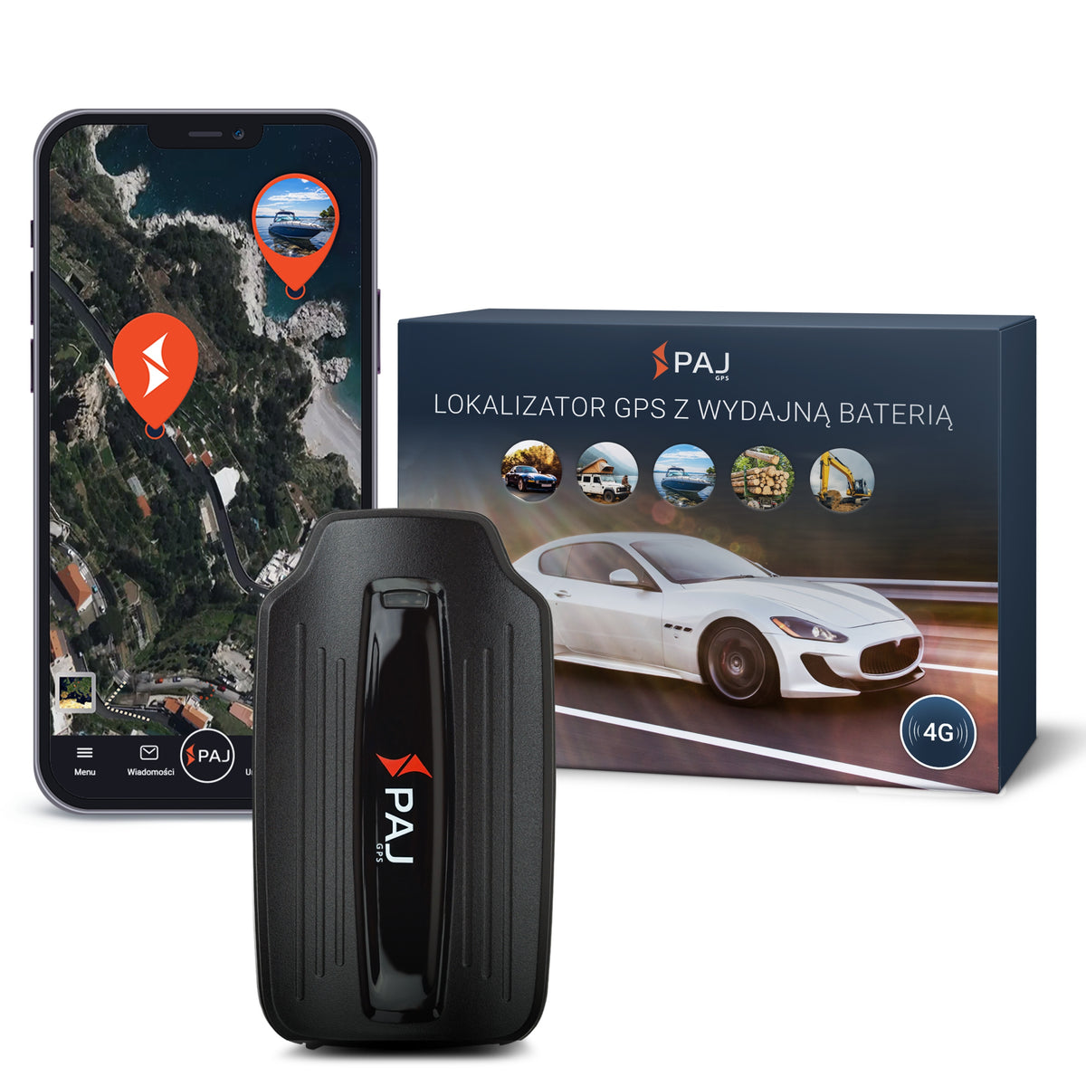 PAJ POWER Lokalizator GPS 4G Magnetyczny do Auta Przyczepa Bateria Alarm