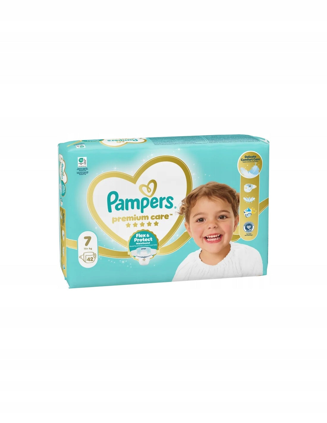 PAMPERS 7 Premium Care Diapers Flex&Protect 15+ kg 42 pieces NEW VERSION Manufacturer code 8006530259132