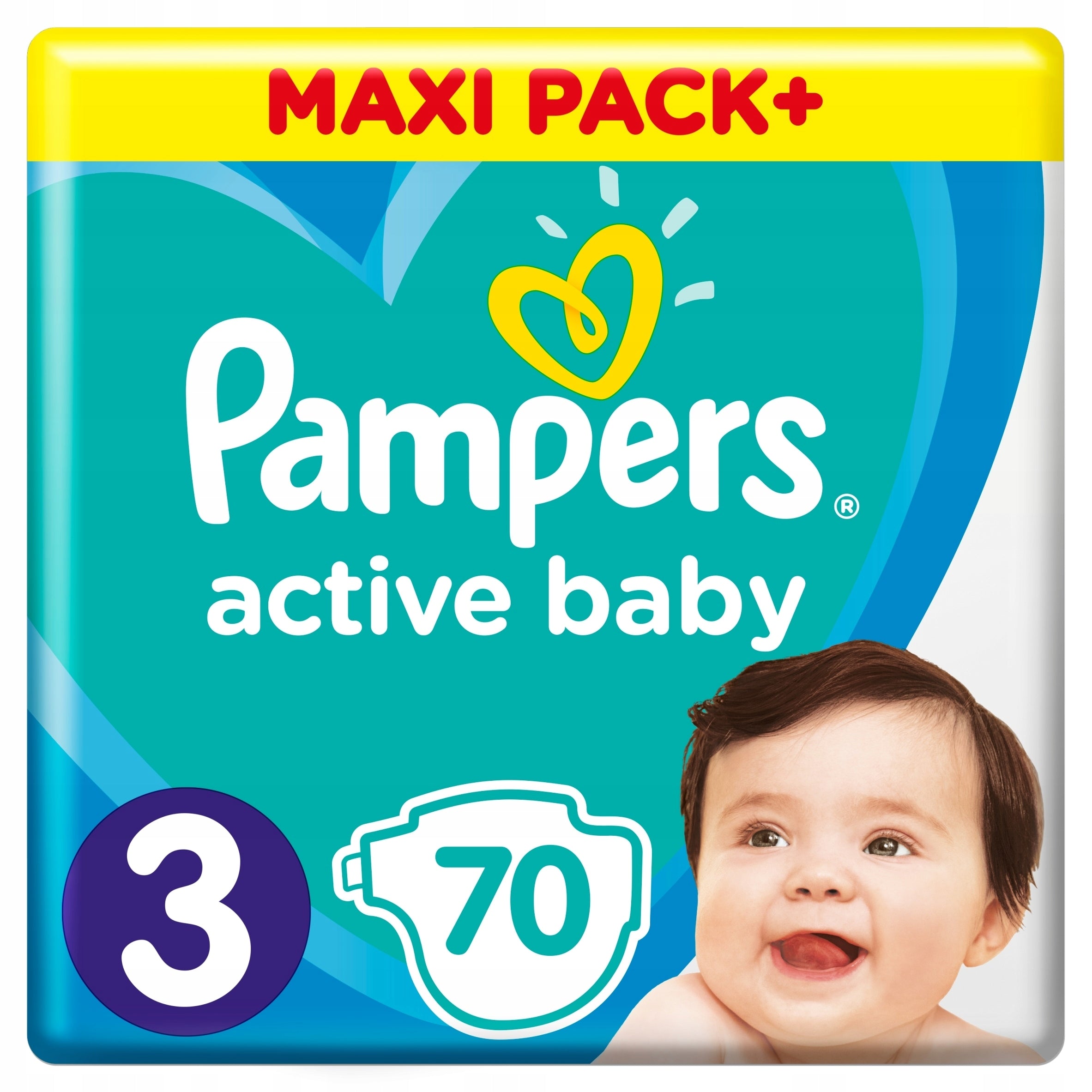 PAMPERS Active Baby Diapers Size 3 70pcs 6-10kg Diapers type disposable