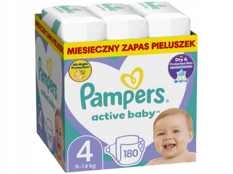 PAMPERS Active Baby Monthly Box 4 Maxi diapers (180 pcs.)