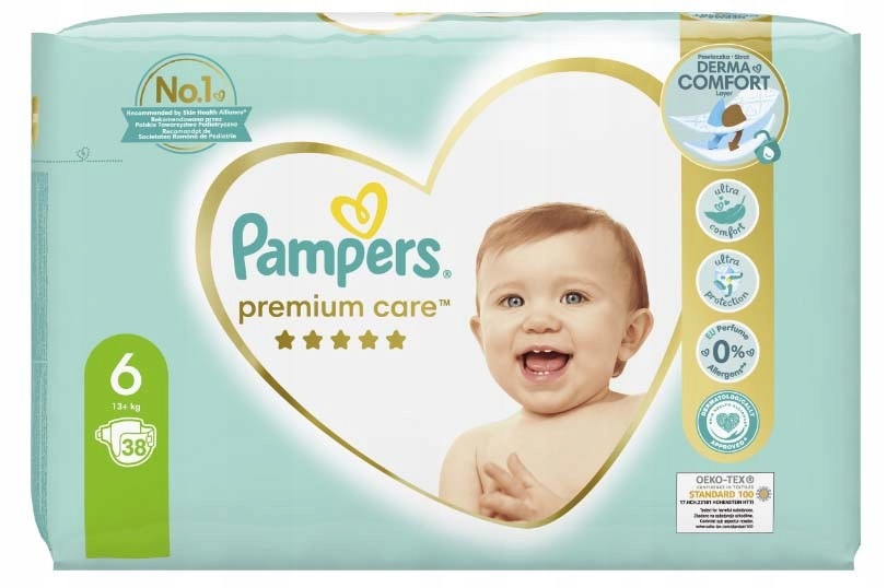 PAMPERS PREMIUM CARE 6 38 PCS 13-18 KG DIAPERS WITH DREAMCOMFORT LAYER