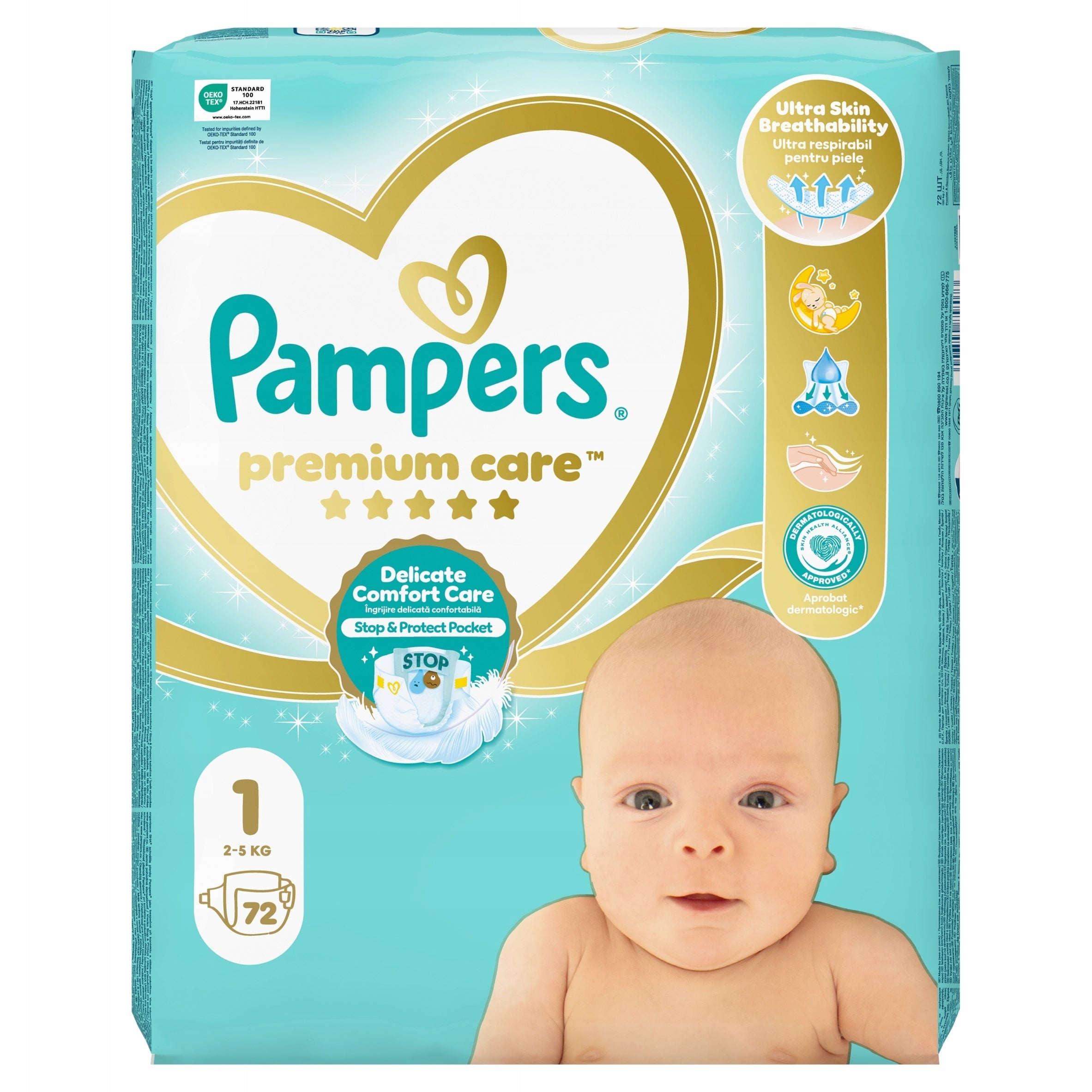 PAMPERS Premium Care Size 1 Diapers 72pcs