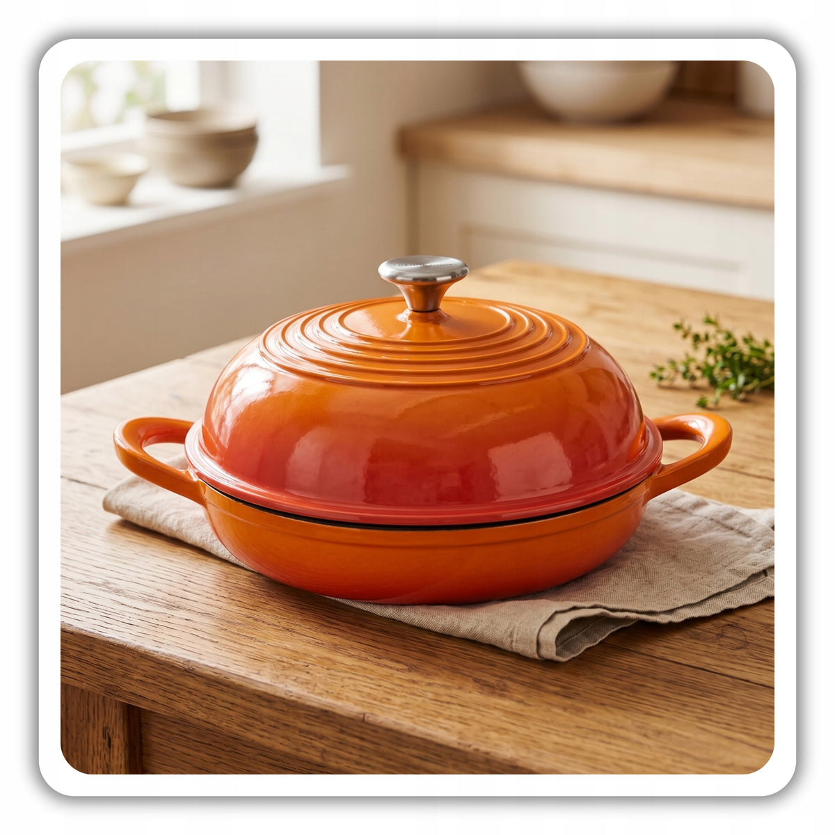 PAN BAKING POT CAST IRON BREAD 26CM GAS OVEN ORANGE Manufacturer code Naczynie do pieczenia chleba – pomarańczowe