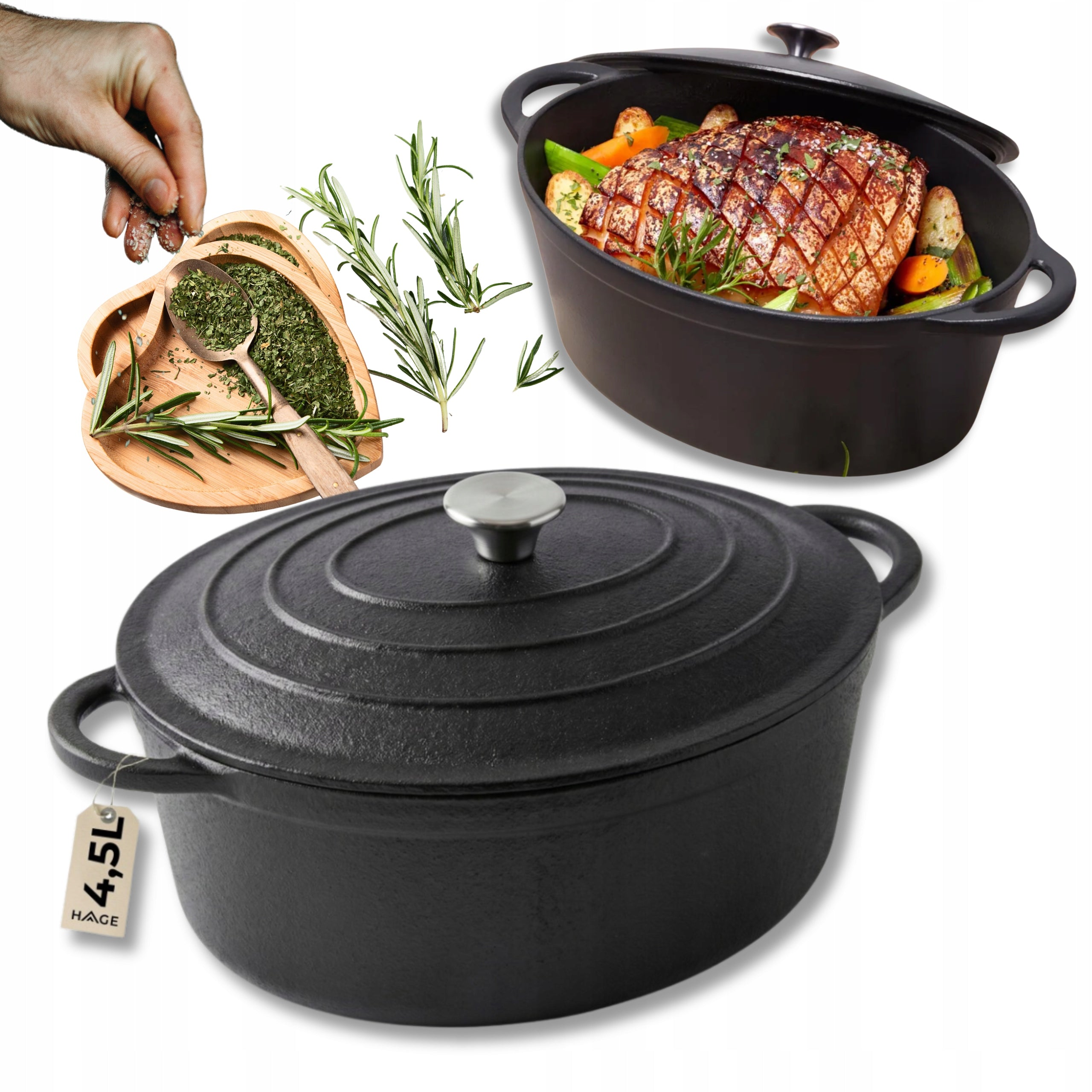 PAN CAST IRON GOOSEBERRY LARGE BAKING 4,5L FOR OVEN FOR INDUCTION