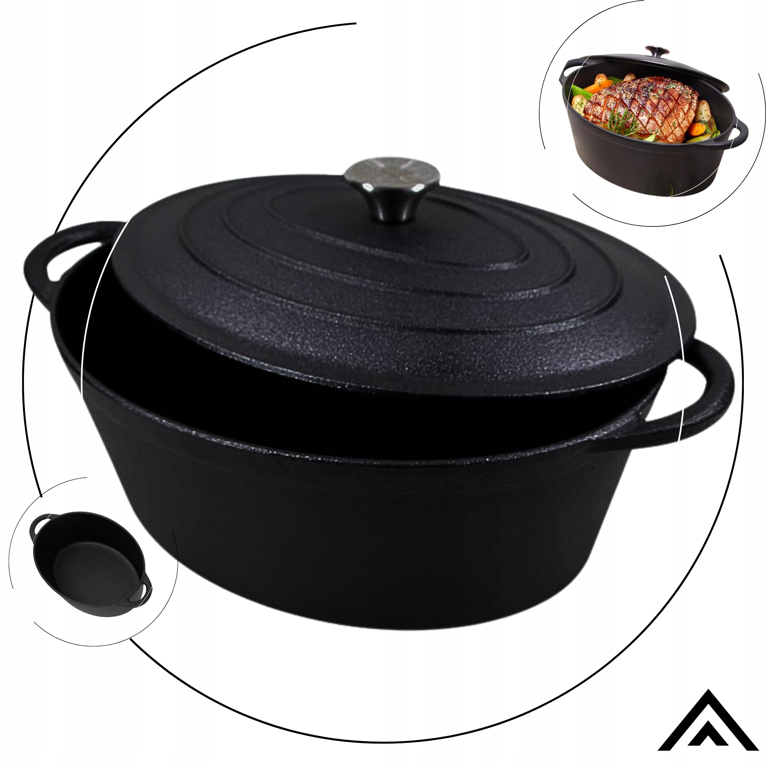 PAN CAST IRON GOOSEBERRY LARGE BAKING 6,2L FOR OVEN FOR INDUCTION Packaging status original