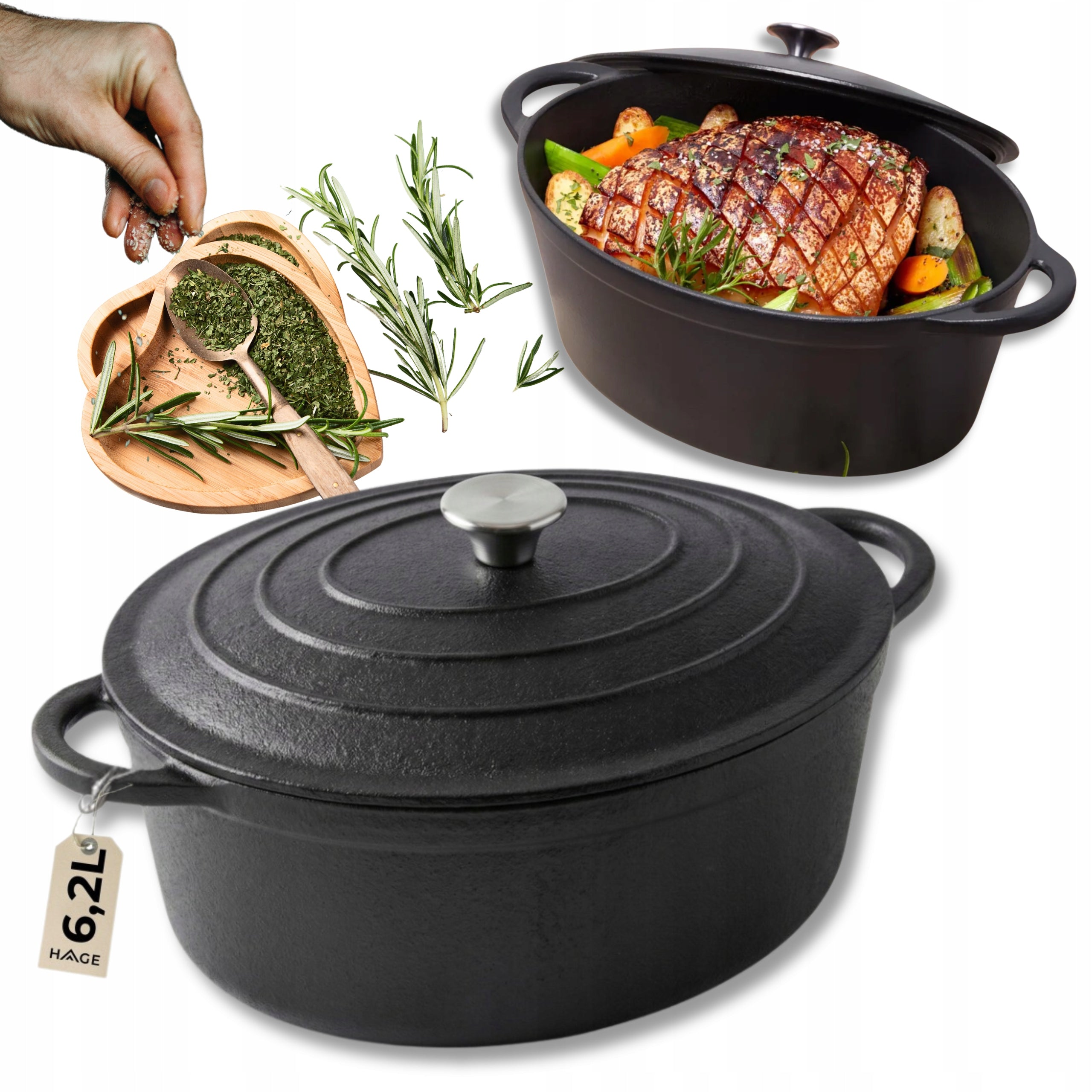 PAN CAST IRON GOOSEBERRY LARGE BAKING 6,2L FOR OVEN FOR INDUCTION