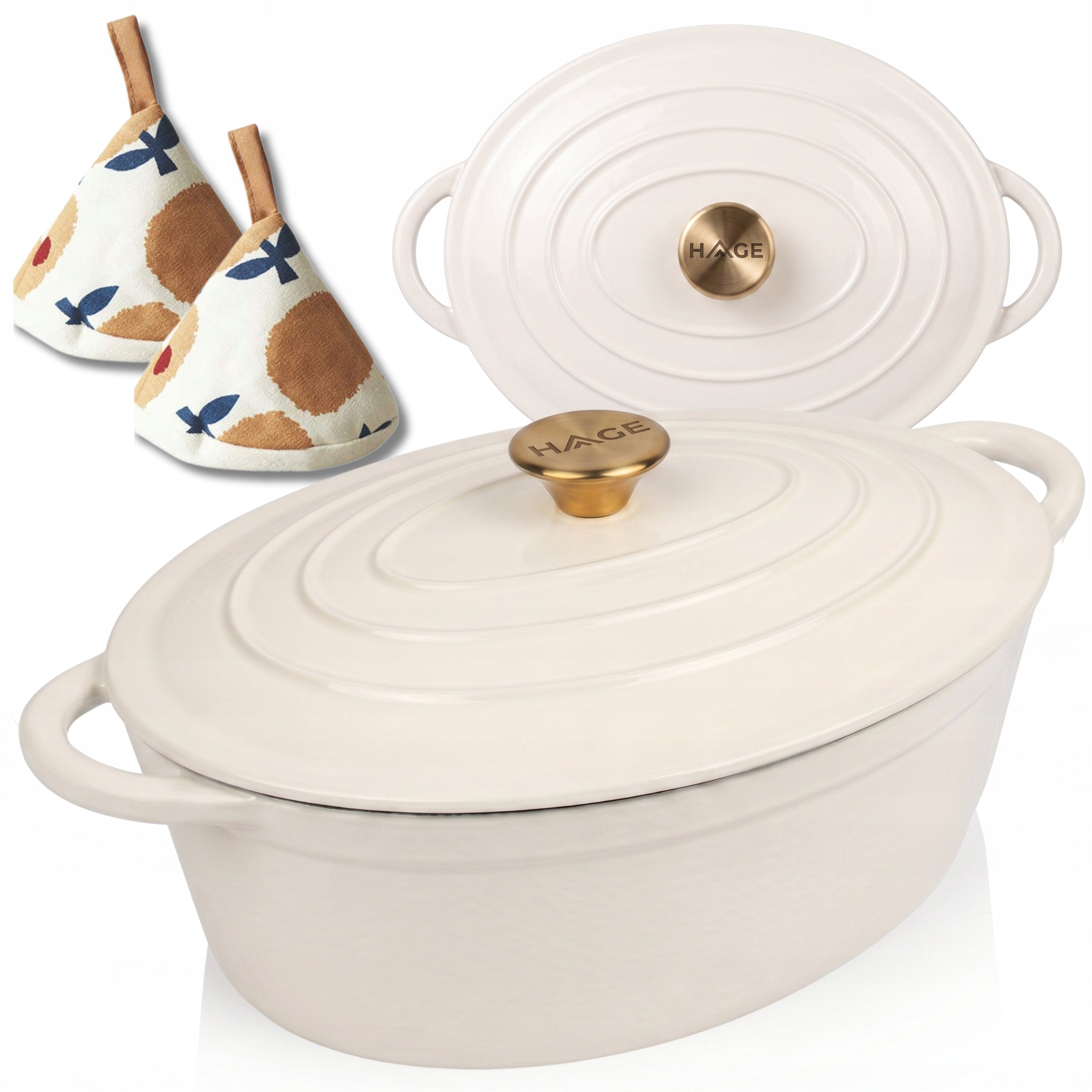 PAN GOOSEBERRY CAST IRON ENAMELLED LARGE INDUCTION GAS OVEN POT 6L