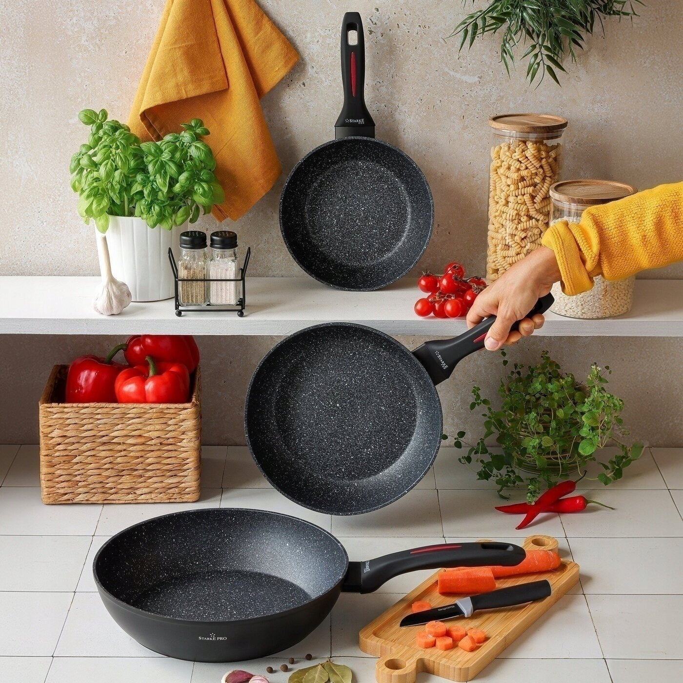 PAN INDUCTION Deep Granite Gas SOLID Starke Pro Piccante 24 cm Brand Starke Pro