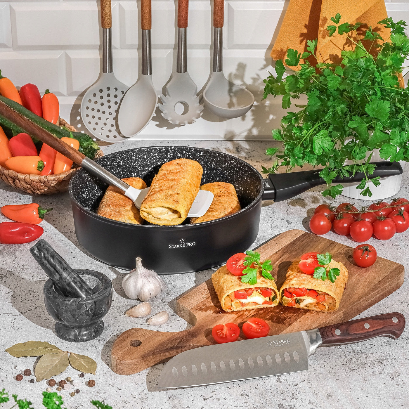 PAN INDUCTION Deep NON-STICK Gas Starke Pro Sesar 24 cm Brand Starke Pro