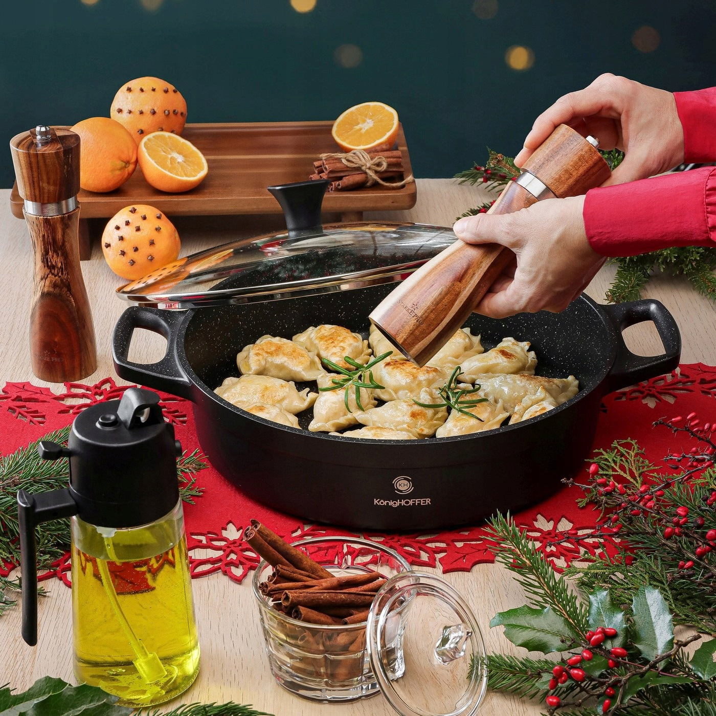PAN INDUCTION GAS LARGE DEEP Short Handles Konighoffer Vitello 32cm Brand Konighoffer