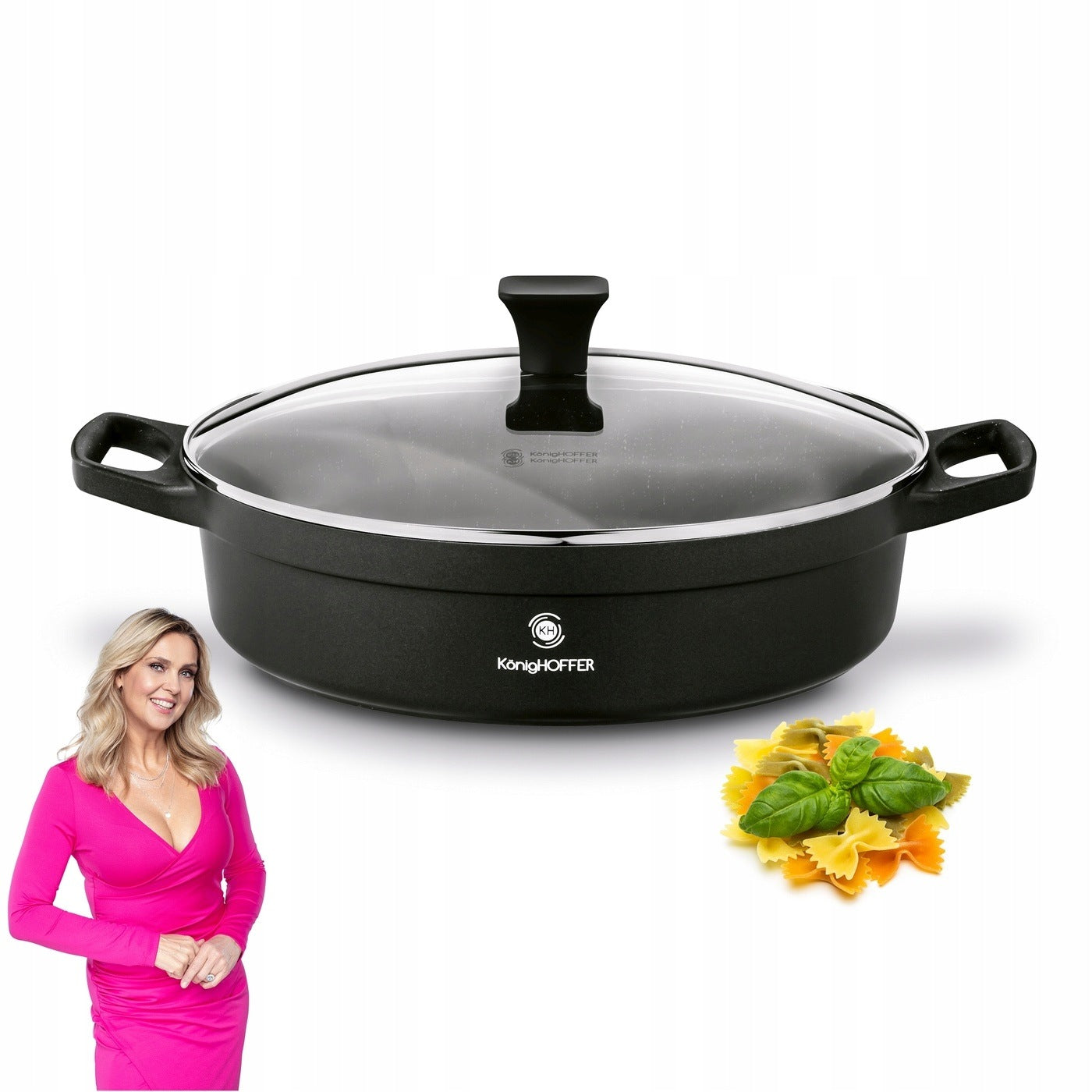 PAN INDUCTION GAS LARGE DEEP Short Handles Konighoffer Vitello 32cm