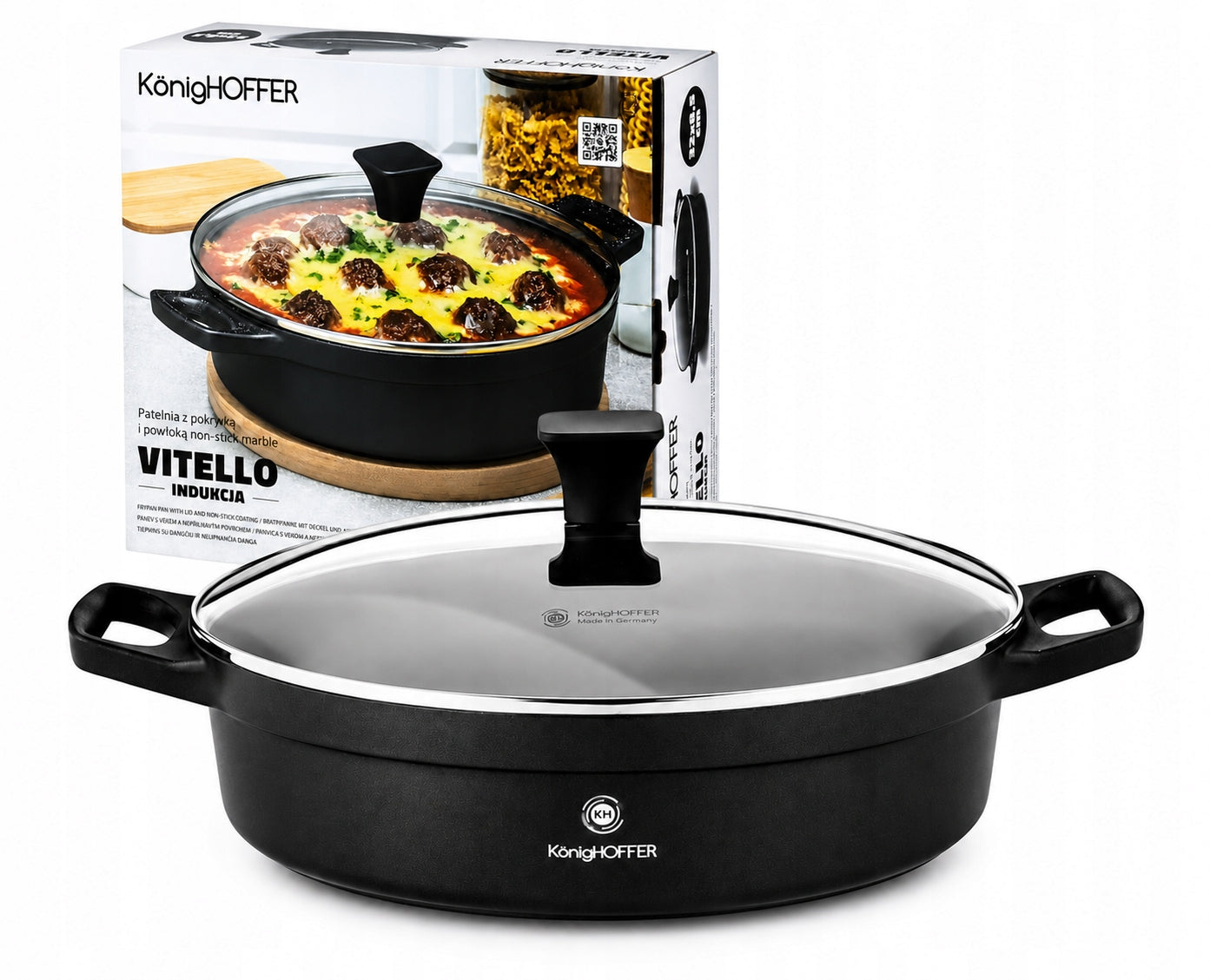 PAN LARGE DEEP Low POT Konighoffer Vitello 32cm INDUCTION GAS