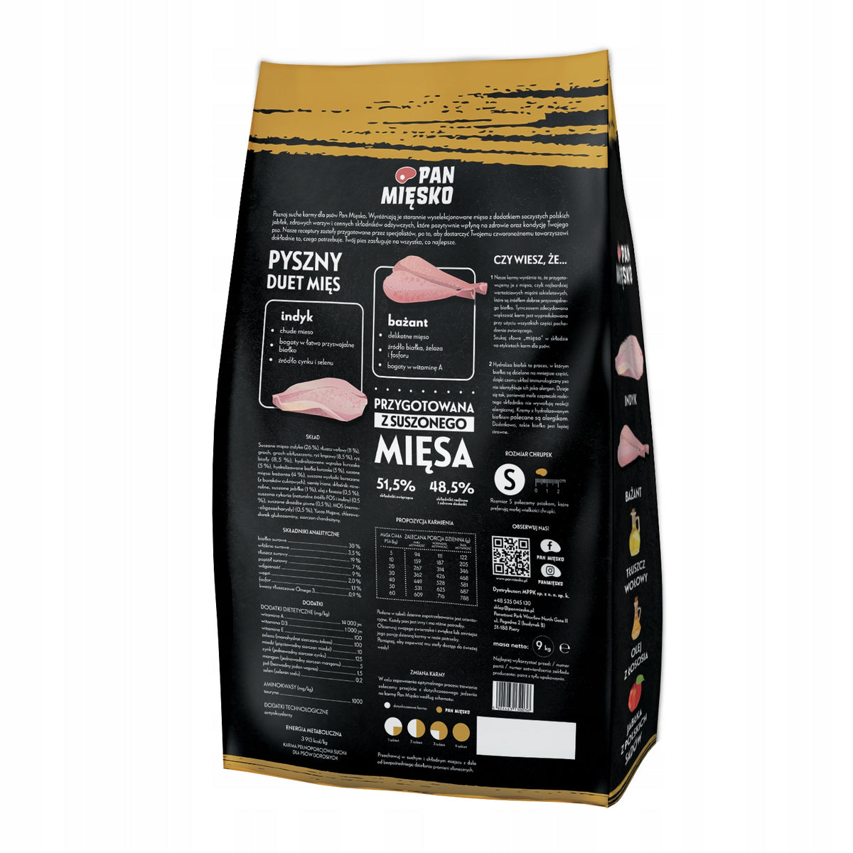 PAN MIĘSKO Turkey with Pheasant 3kg S Crisps for Adult Small Breed Dogs Brand Pan Mięsko