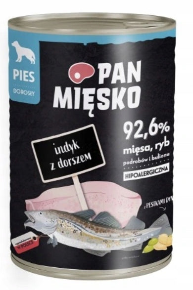 PAN MIĘSKO WET DOG FOOD MIX OF FLAVORS 12X400G YORK MALTESE BULLDOG Manufacturer code super premium karma dla psa Polski Produkt