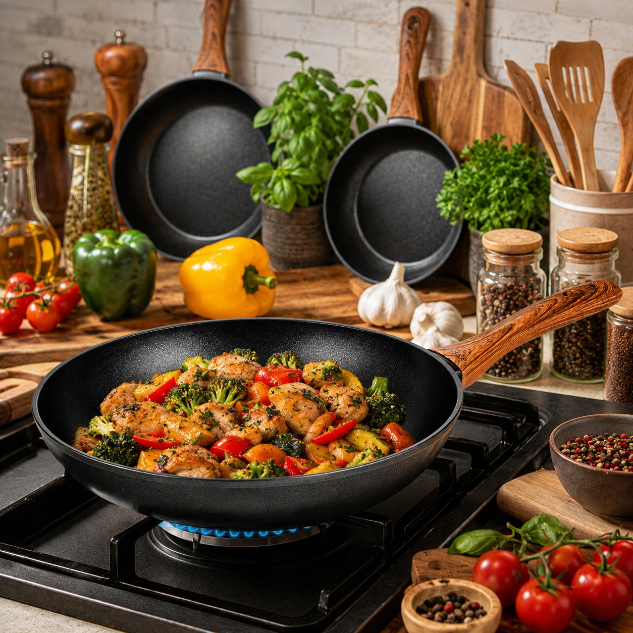 PAN SET INDUCTION FRYING GAS 20/24/26cm SET 3pcs PAN Manufacturer code ZESTAW PATELNI NA INDUKCJĘ GAZ DO SMAŻENIA