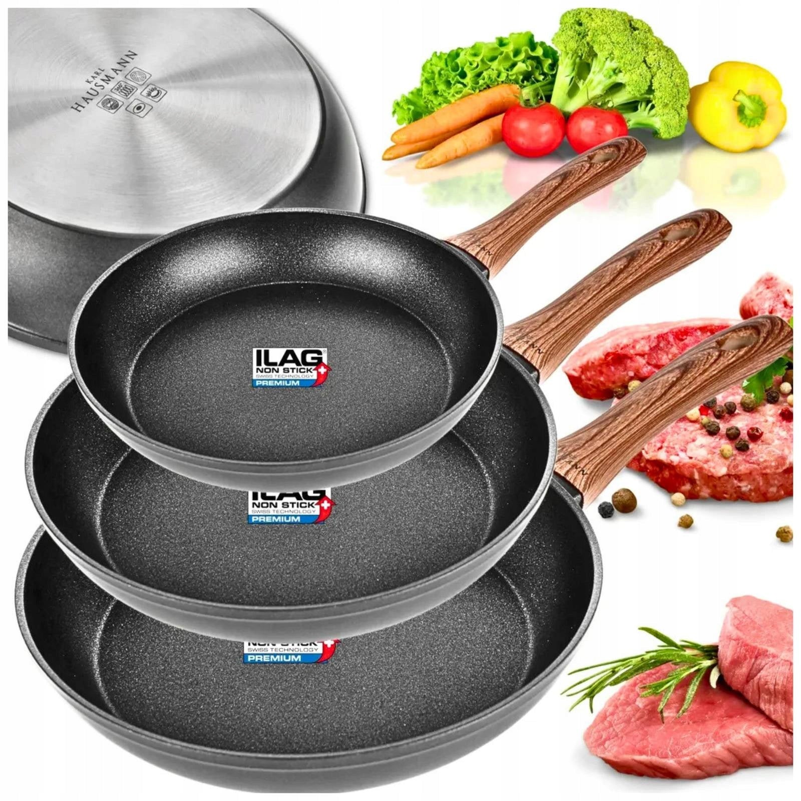 PAN SET INDUCTION FRYING GAS 20/24/26cm SET 3pcs PAN