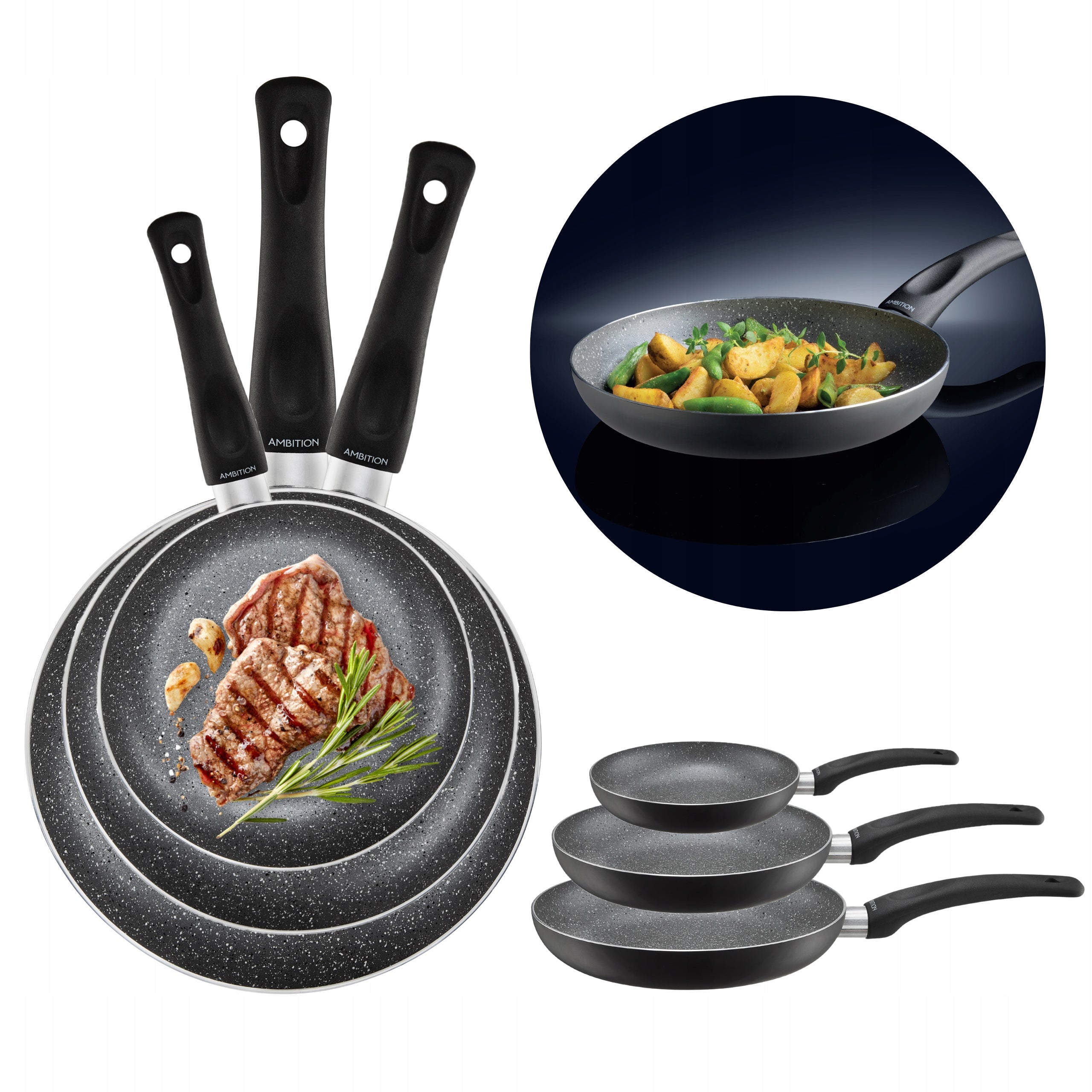 PAN SET INDUCTION NONSTICK 20,24,28