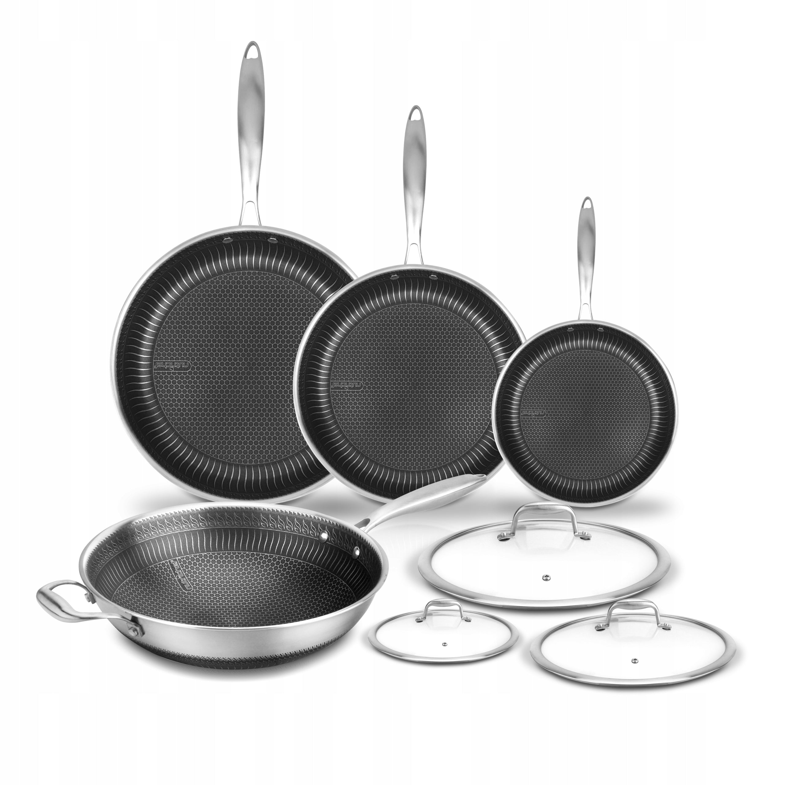 PAN SET WITH LID SET OF 7 PCS WITHOUT PFOA AND PFOS NON STICK