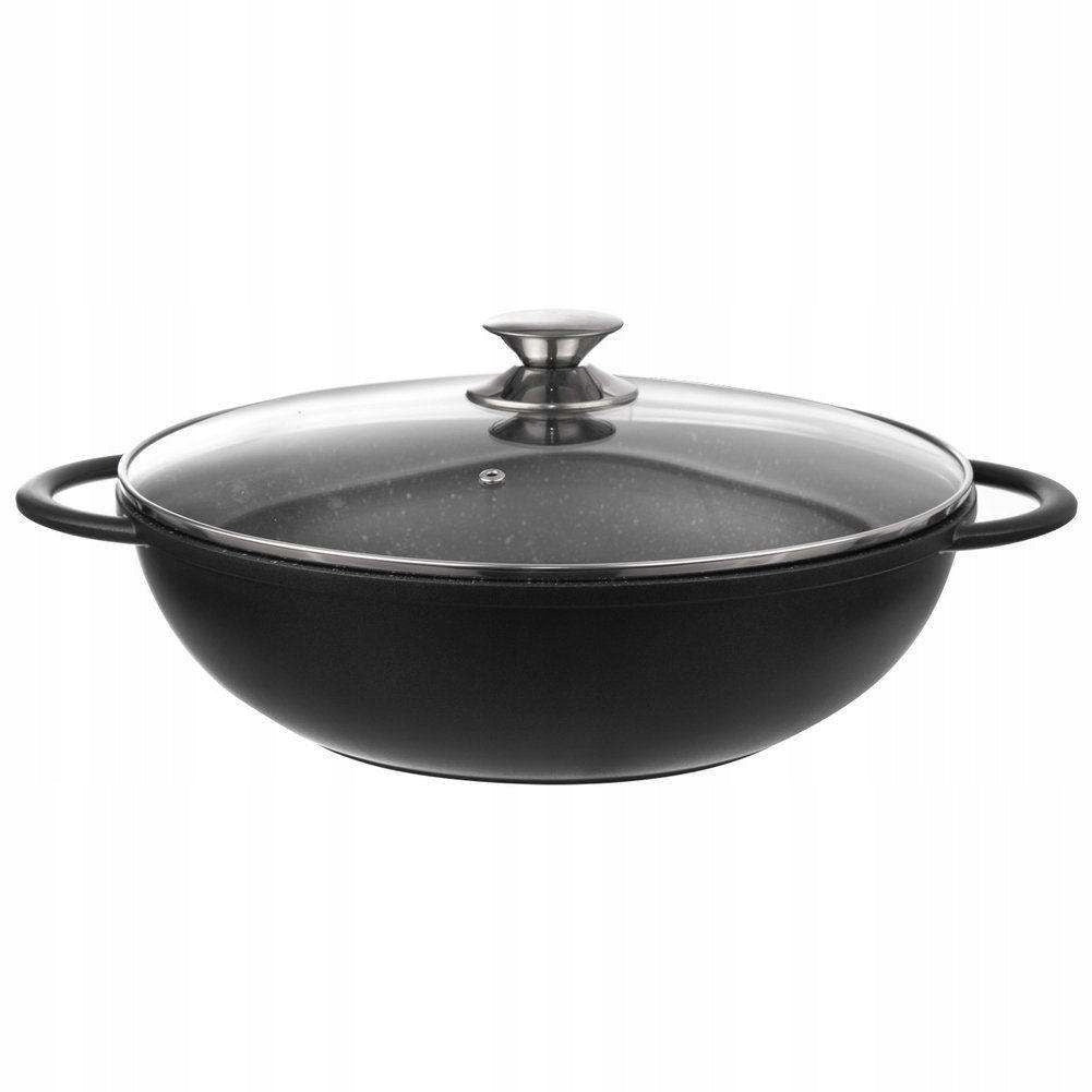 PAN WOK 32 CM WITH LID AND EARS GRANITE INDUCTION Manufacturer code 112979