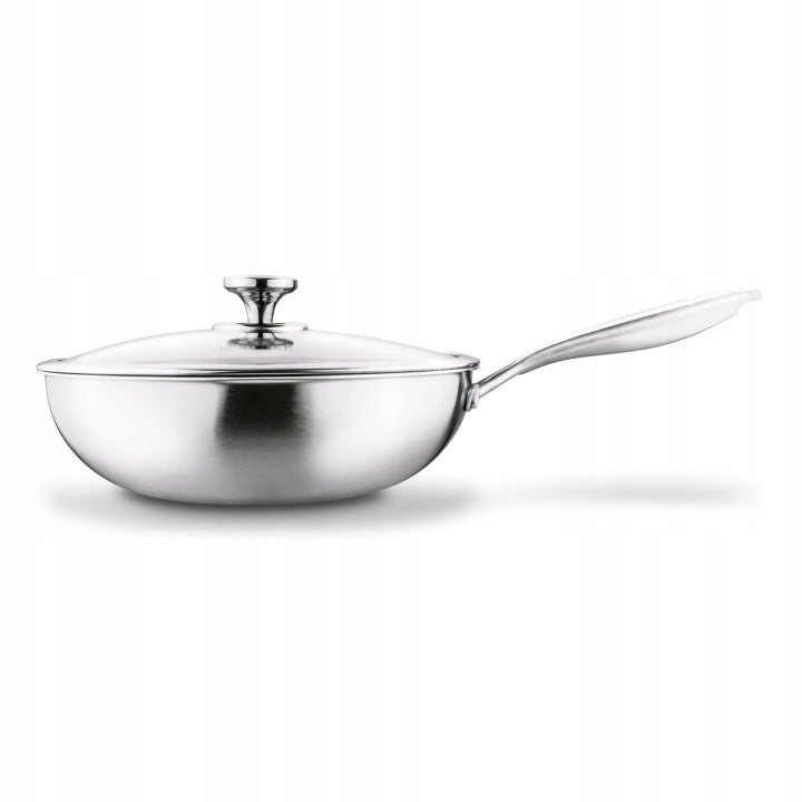 PAN WOK Induction LID LARGE STEEL Starke Pro Linesta Steel 30x9cm Packaging status original