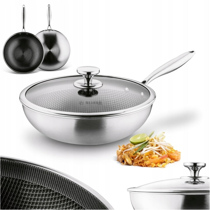 PAN WOK Induction LID LARGE STEEL Starke Pro Linesta Steel 30x9cm