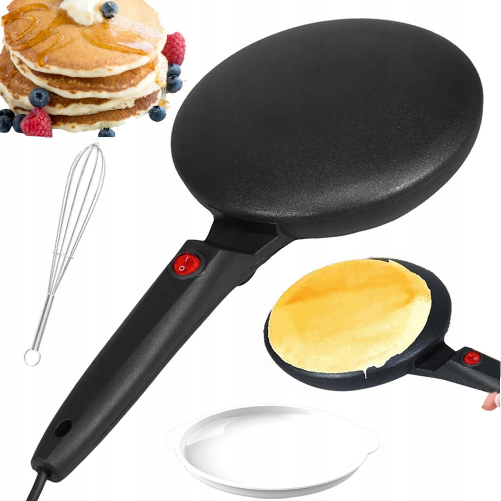 PANCAKE MAKER ELECTRIC FRYING PAN BLACK 20CM 700W LONG HANDLE