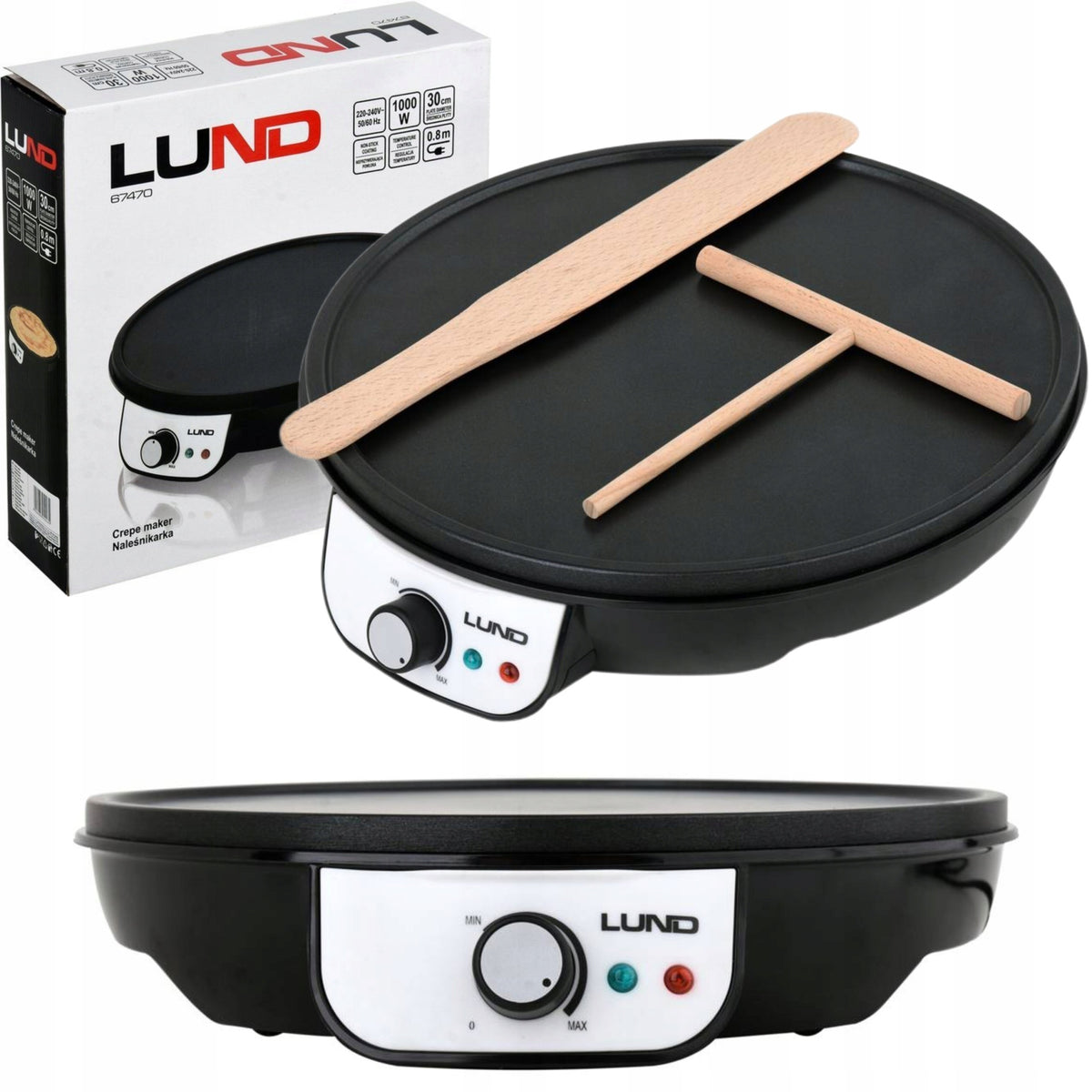 PANCAKE MAKER ELECTRIC FRYING PAN FOR BAKING LARGE PANCAKES 1000W 30CM