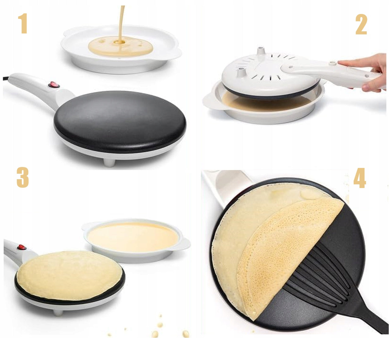 PANCAKE MAKER ELECTRIC FRYING PAN WHITE 20CM 700W EAN (GTIN) 8682744814260