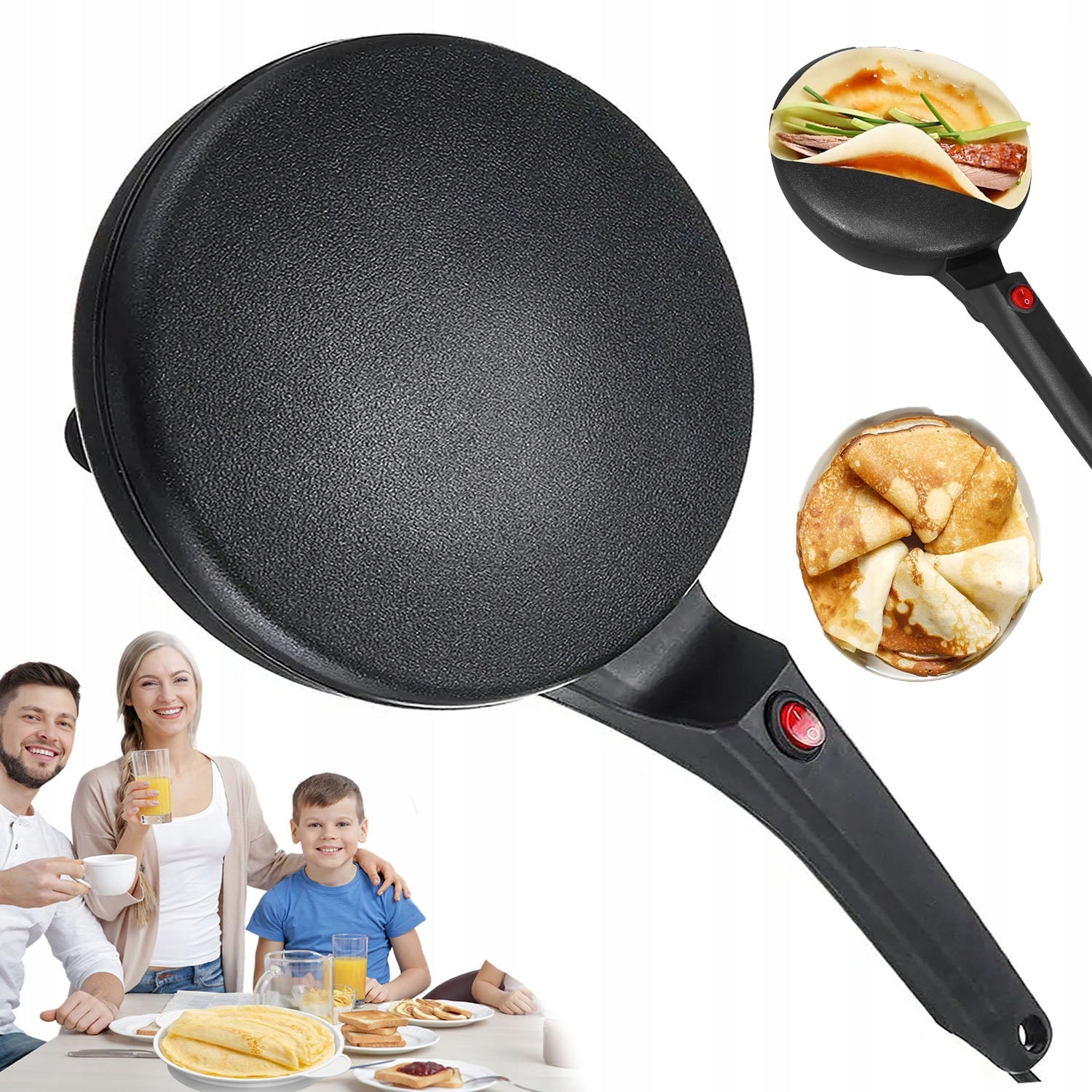 PANCAKE MAKER ELECTRIC PAN AUTOMATIC TEMPERATURE CONTROL 600W