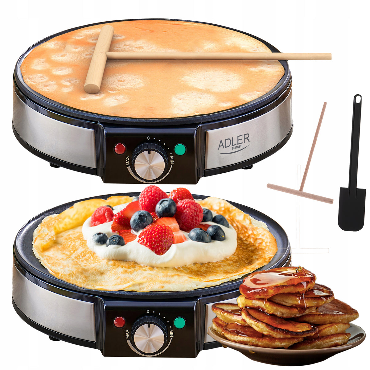 PANCAKE MAKER ELECTRIC PAN XL 30cm Pancakes Torilla Non-Stick 1600W Power rating 1200 W